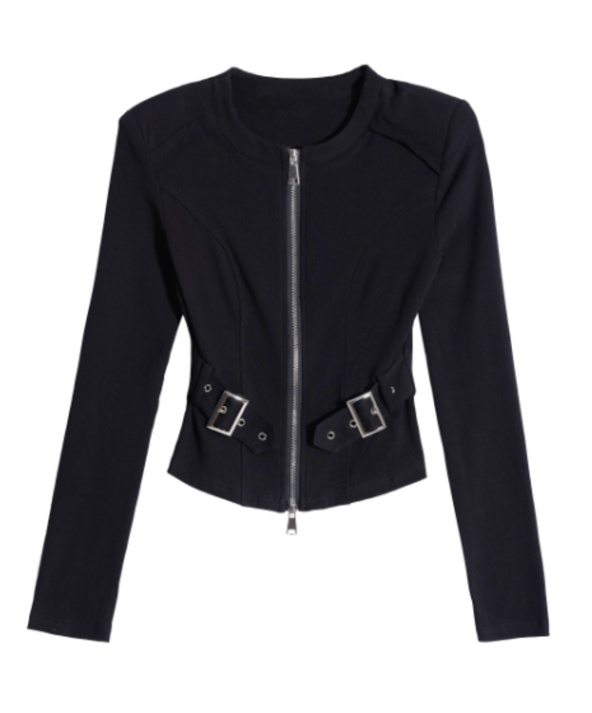 front-zip fitted style t-shirt EN3148