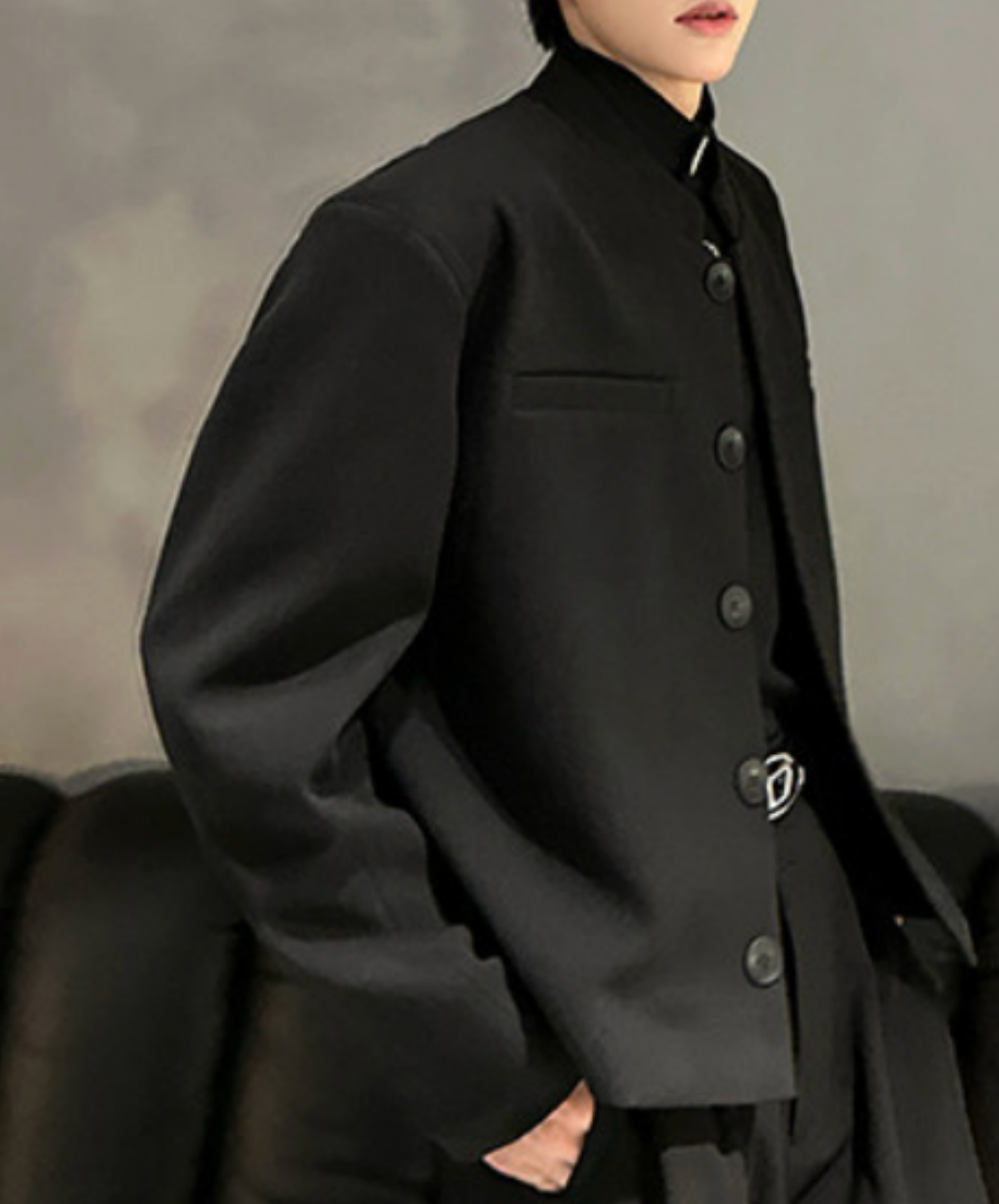 korean retro style stand collar jacket EN2684