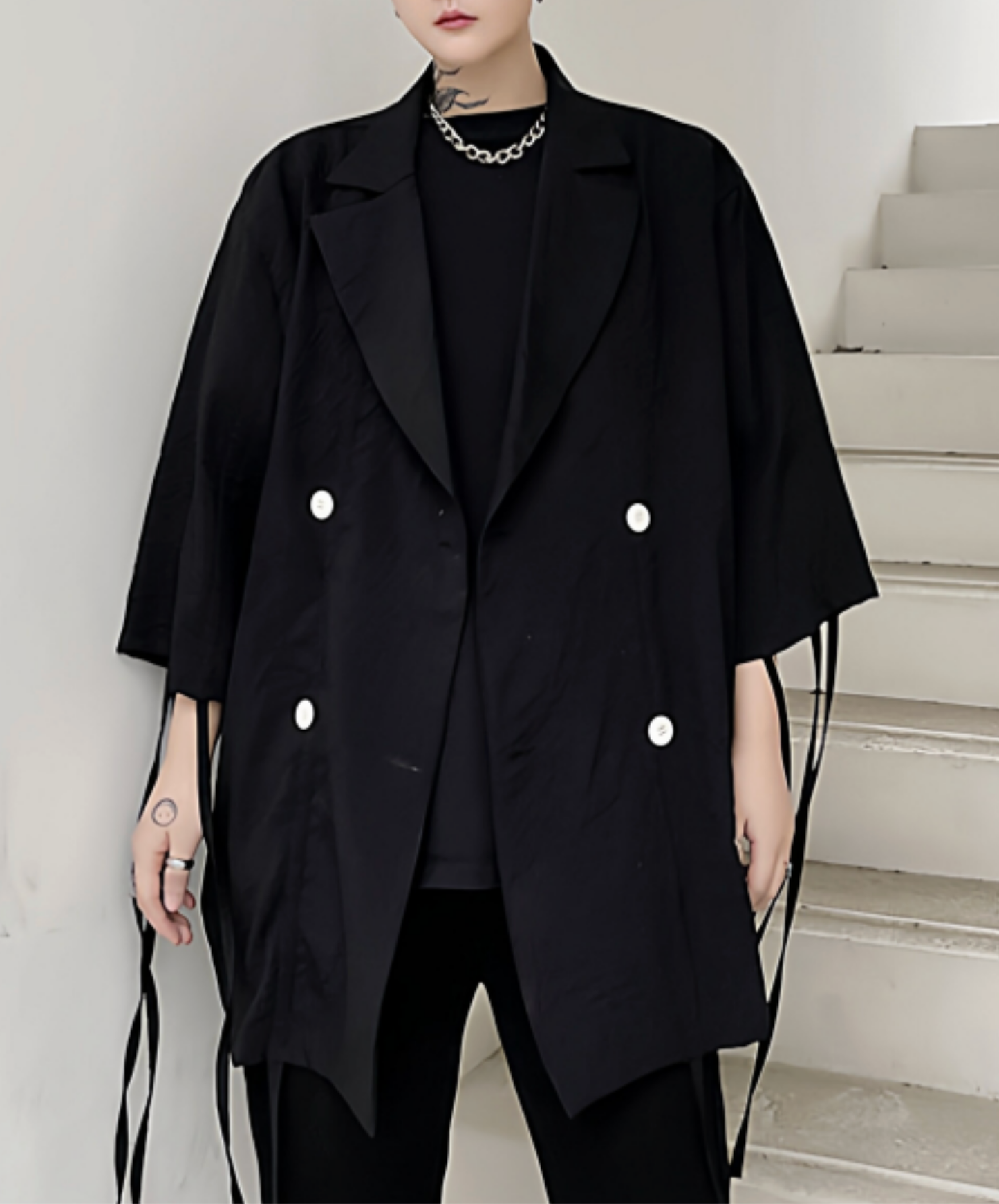 【style107】dark mode outfit set EN3136（jacket + shirt + pants set）