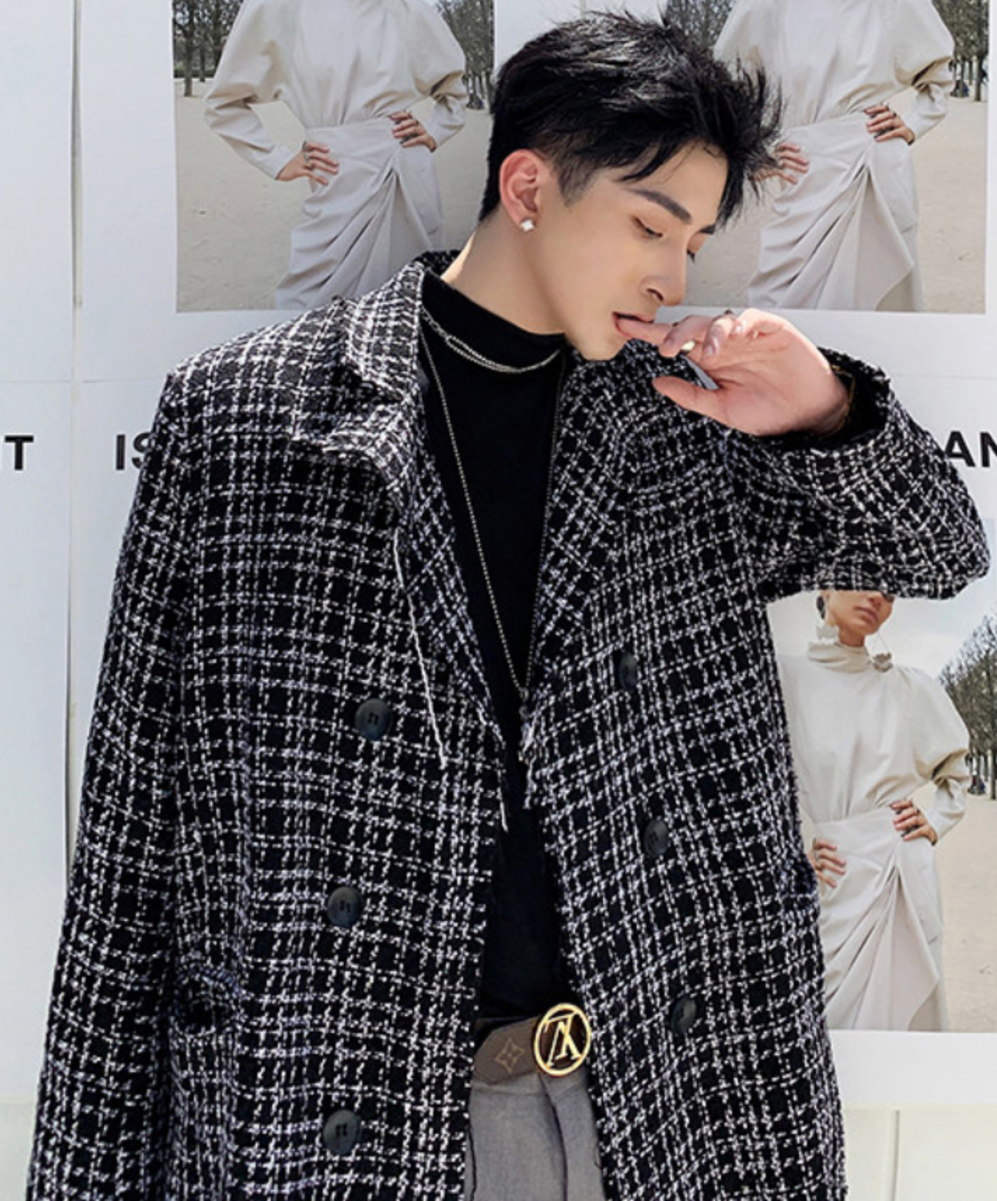 korean retro frayed edge design jacket EN2685