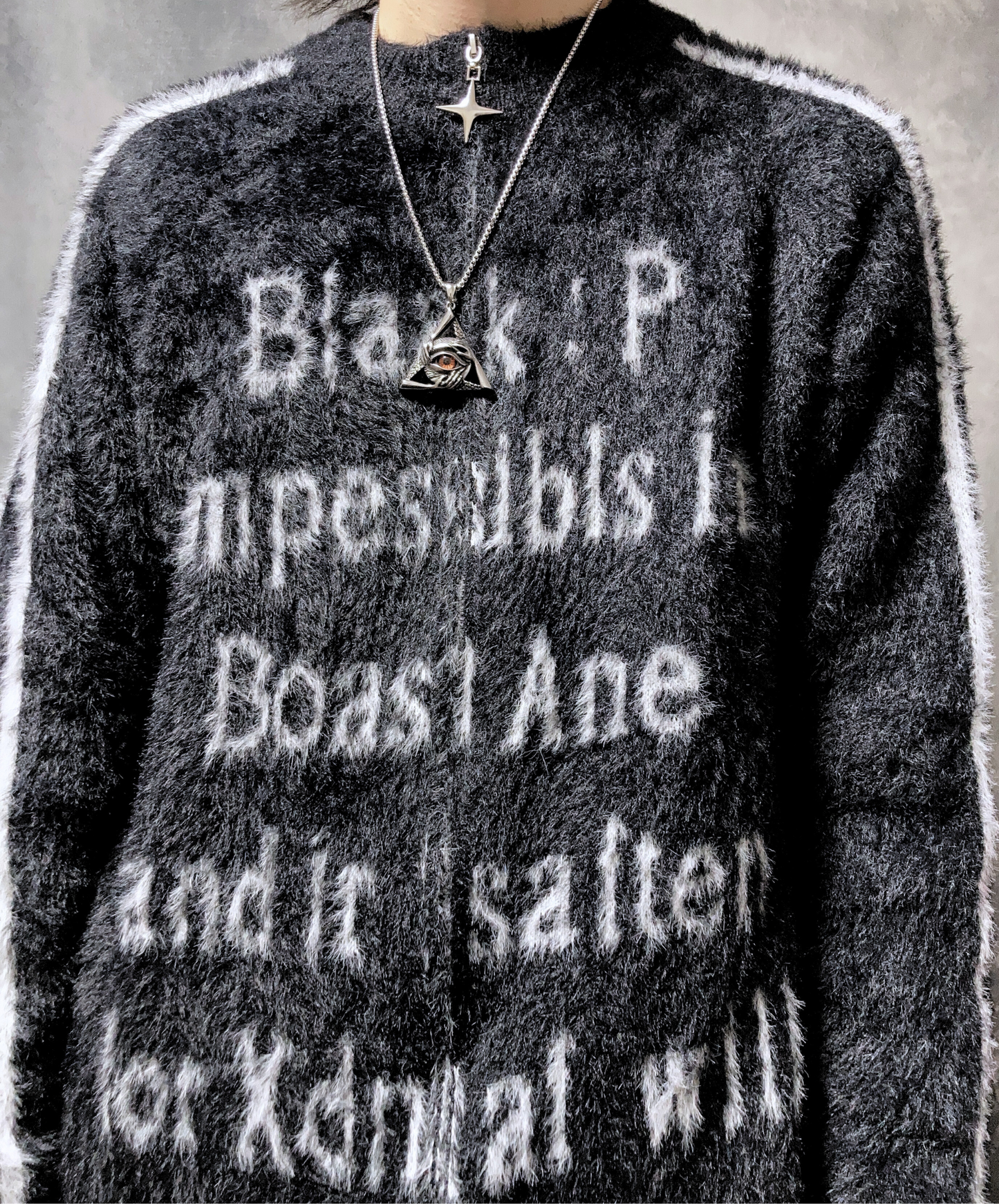 zip up double line sweater EN1887