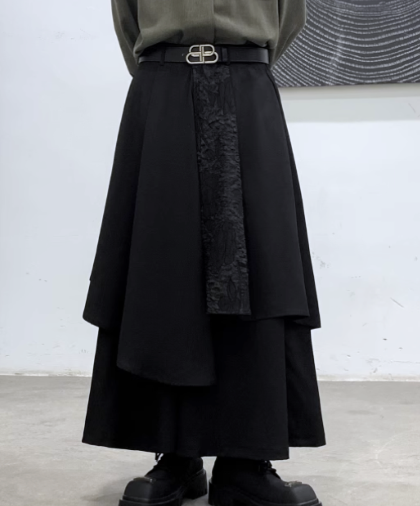 【style91】dark mode outfit set EN2716（shirt + pants set）