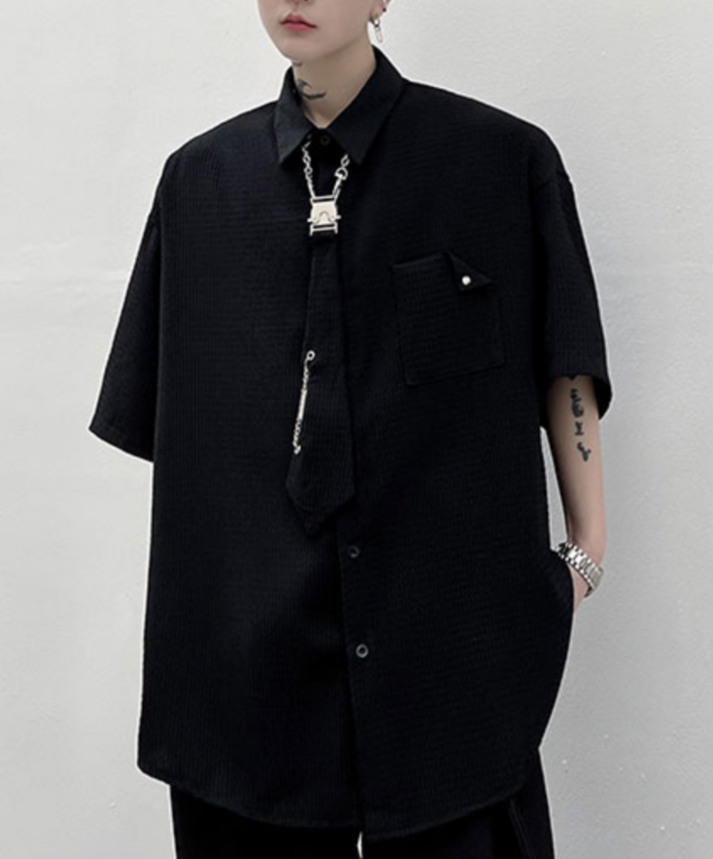 【style65】dark mode outfit set EN1884（jacket + shirt + pants set）