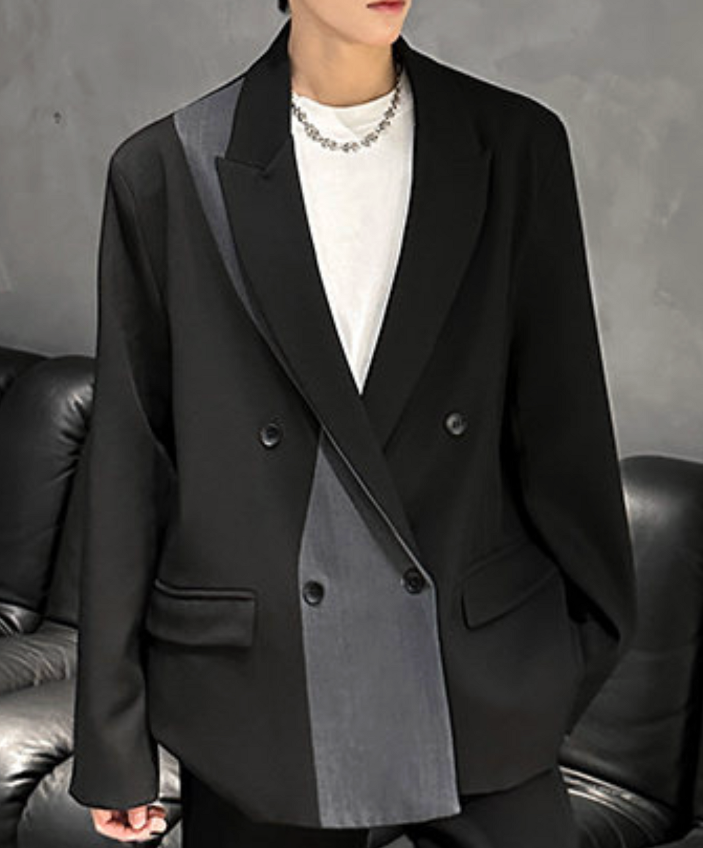 color block double breasted jacket EN2537