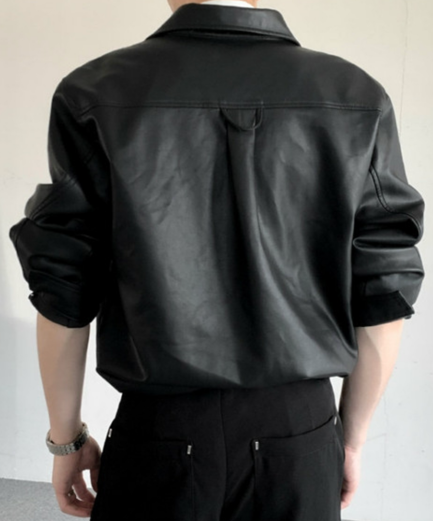 simple smooth leather shirt EN2370