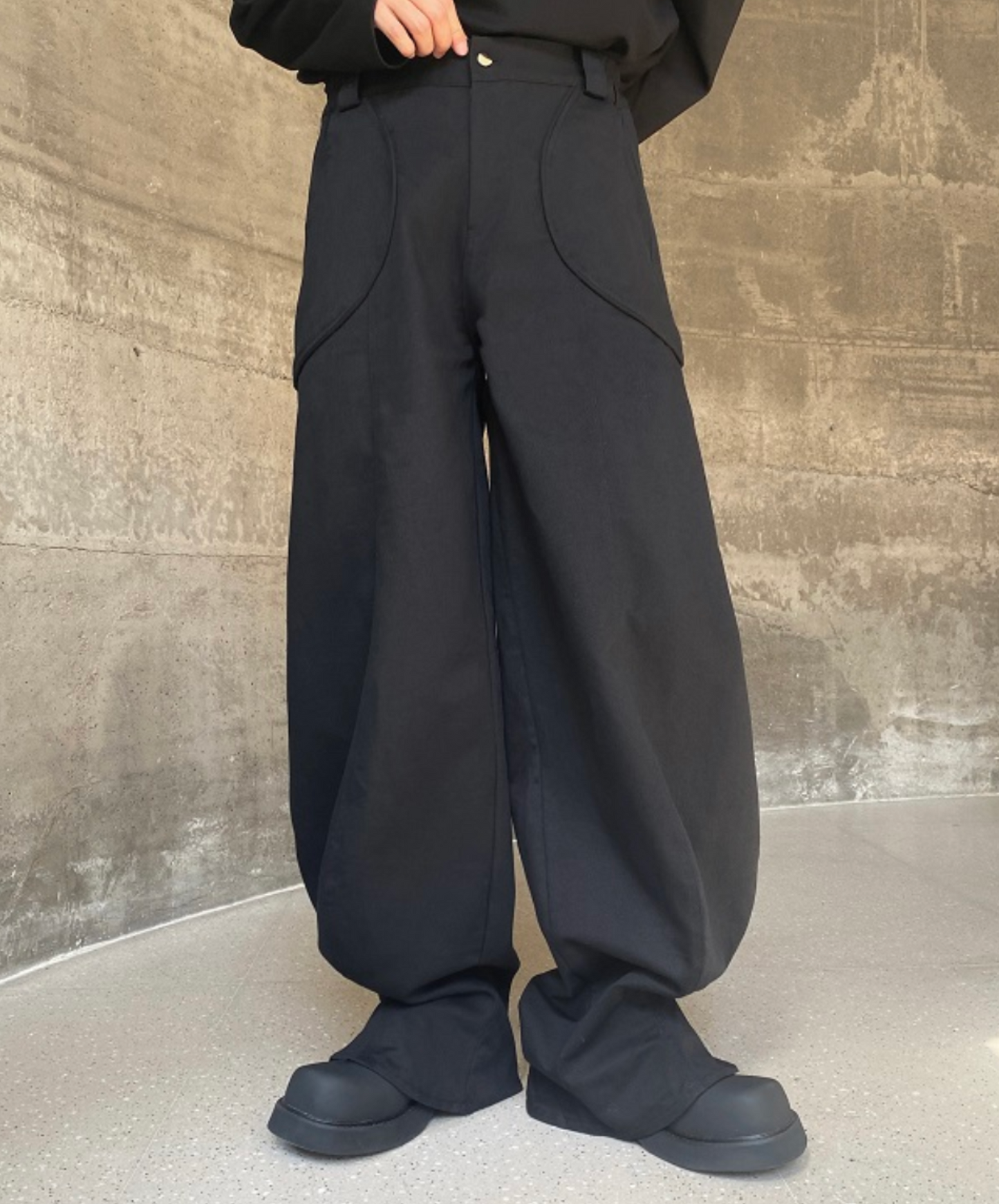 loose silhouette big pocket wide pants EN1429