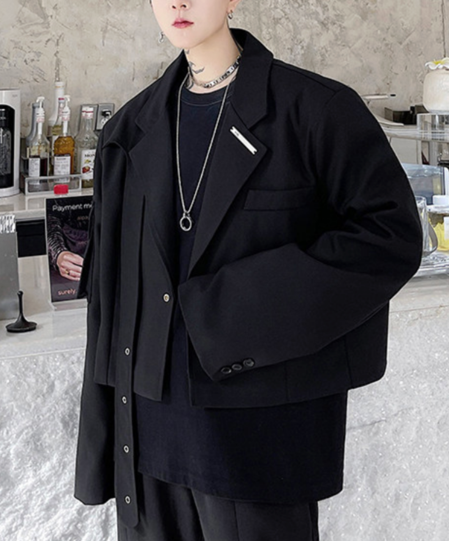 dark short blazer style jacket EN2672