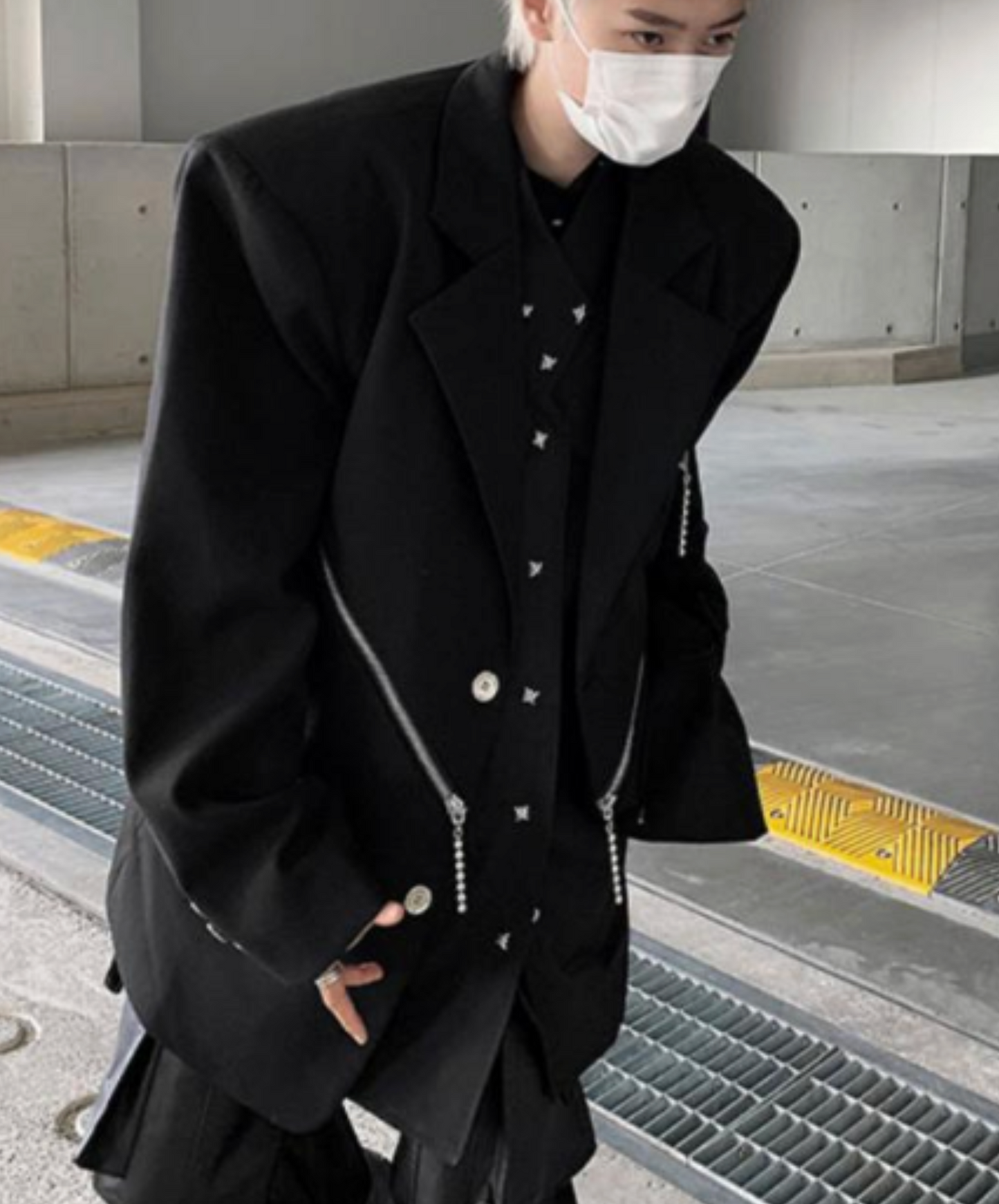 tassel motif print short length jacket EN2428