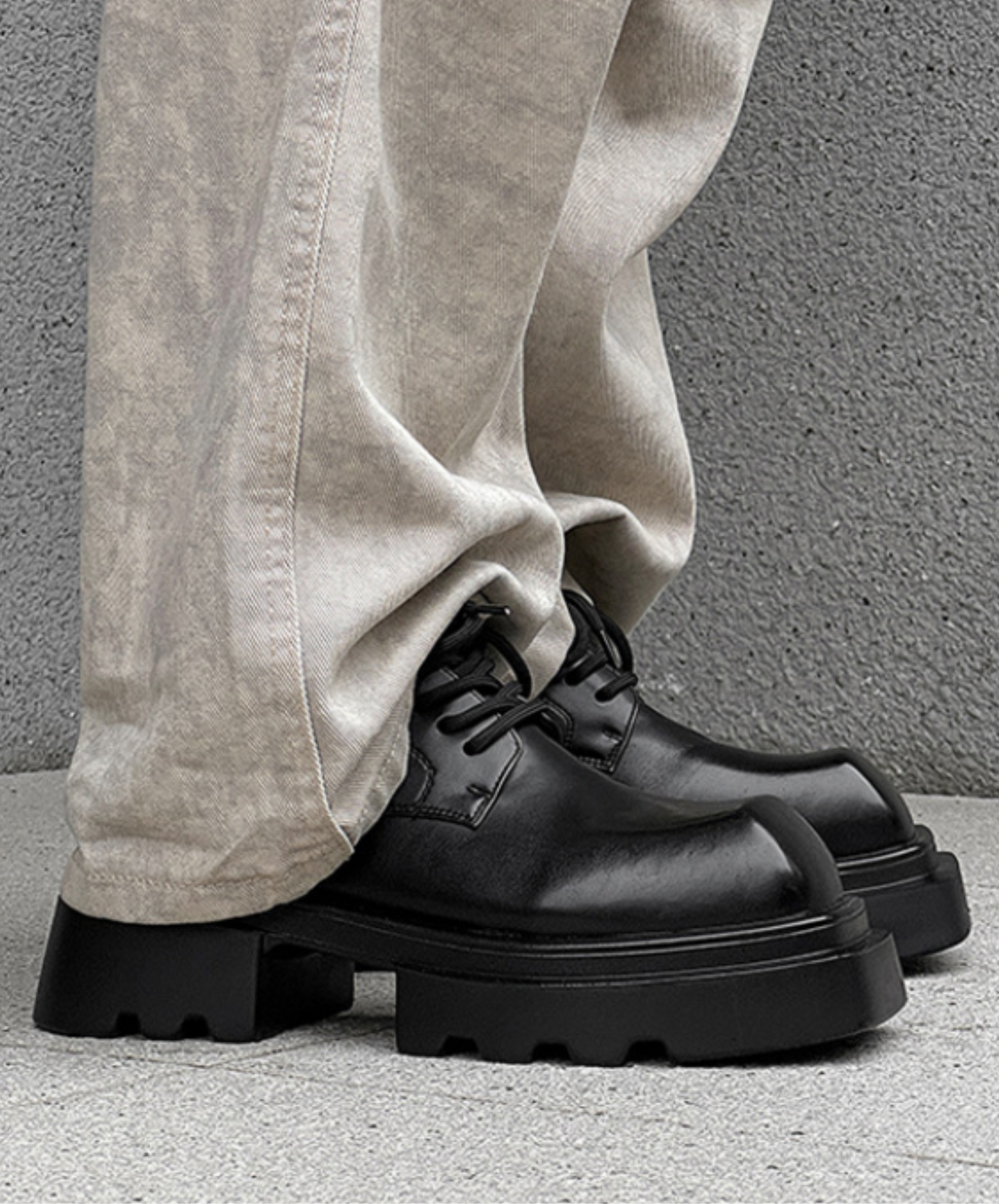 lace-up square toe shoes EN2378