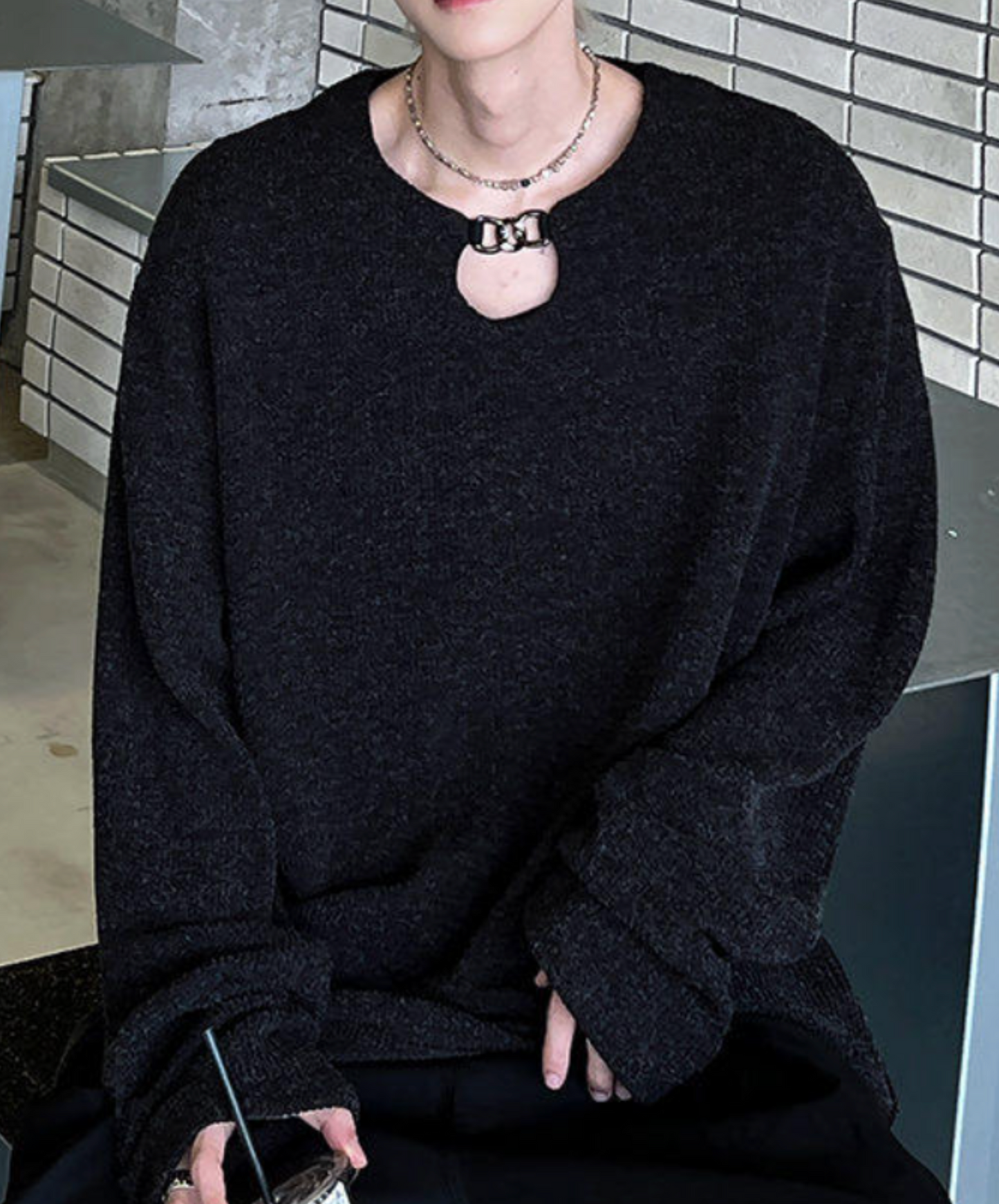 whole neck design t-shirt EN2652