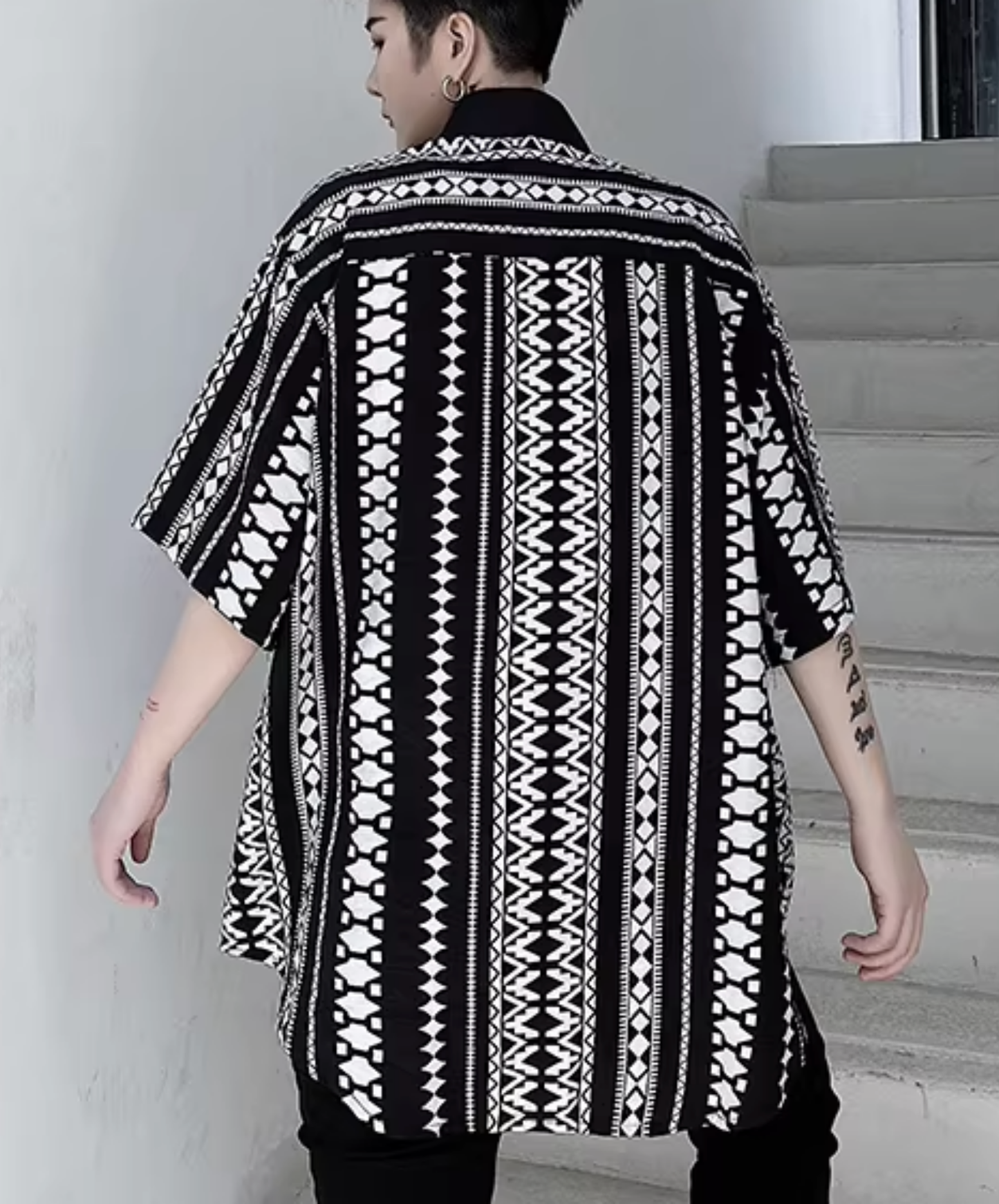 ethnic-like patterns stripe shirt EN2815