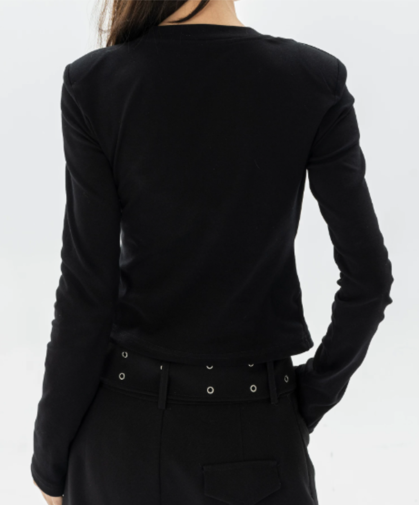 front-zip fitted style t-shirt EN3148
