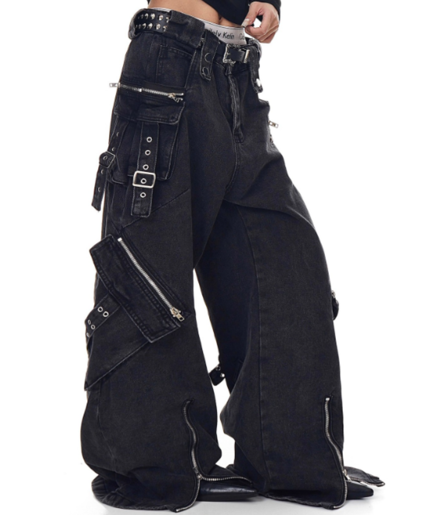 heavyweight cargo wide denim pants EN2878