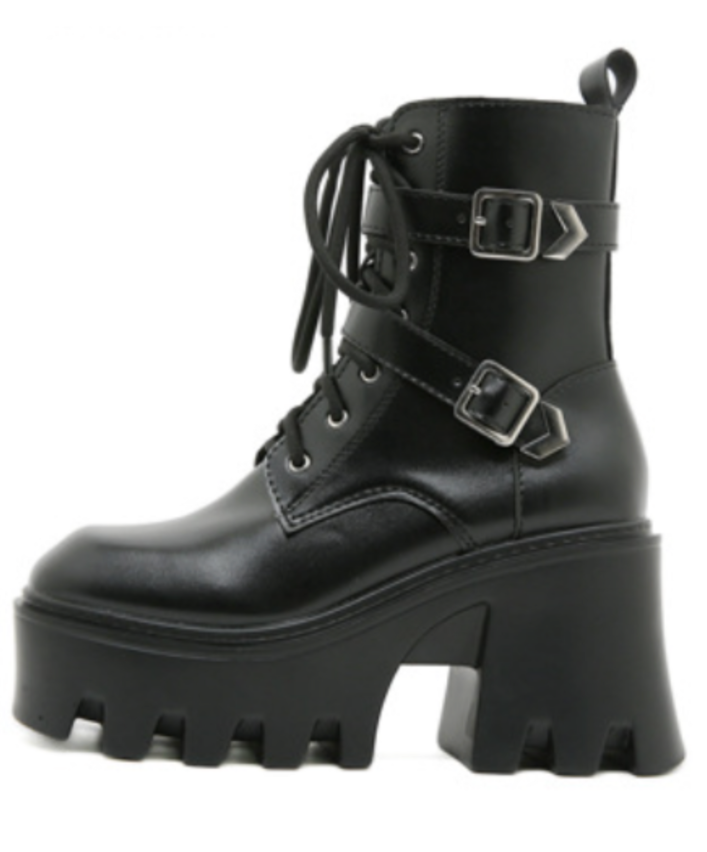 wave-shaped sole double belt boots EN2610