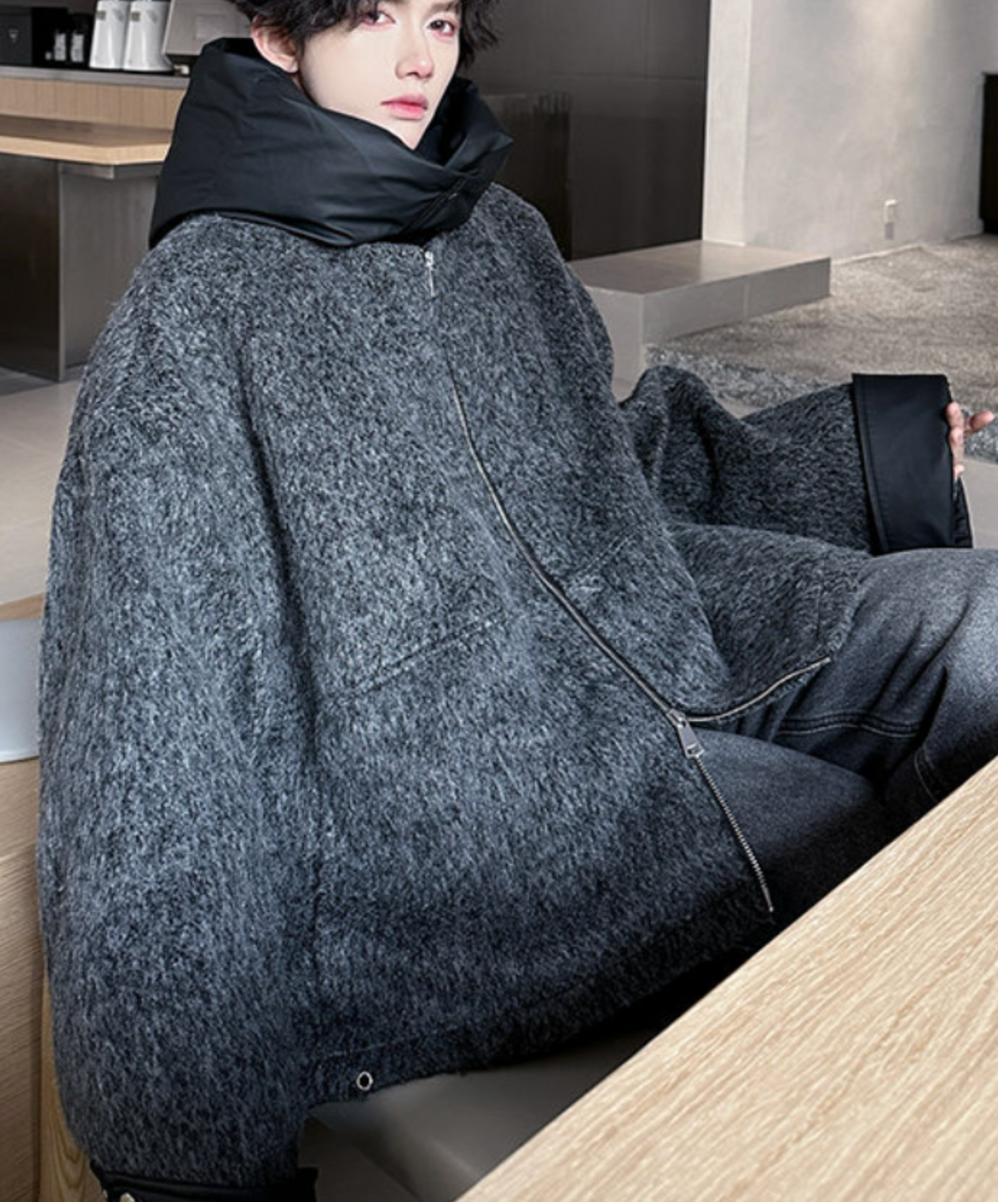 detachable hood jacket EN2554