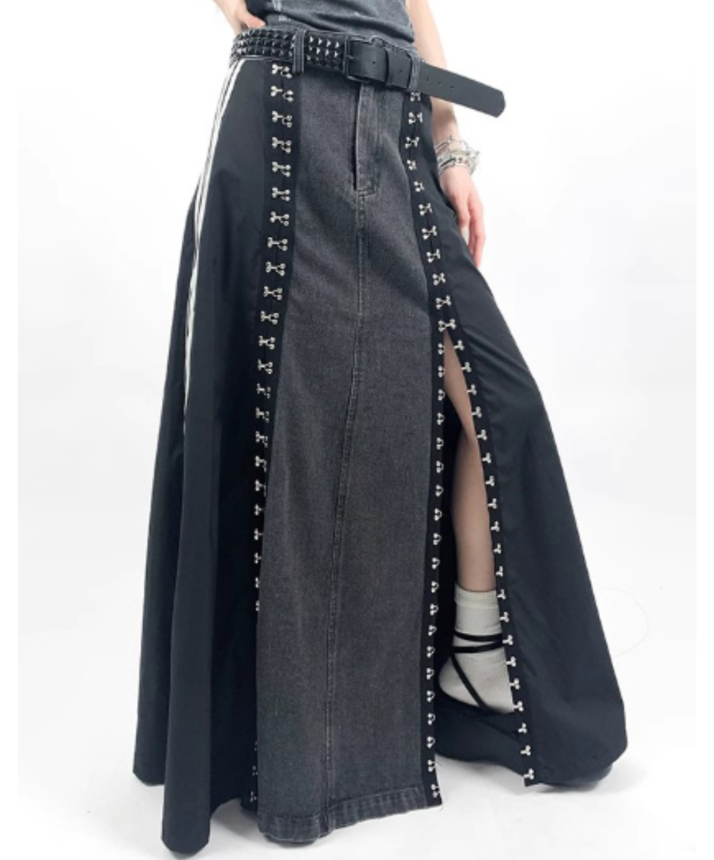 hook slit design long skirt EN2944