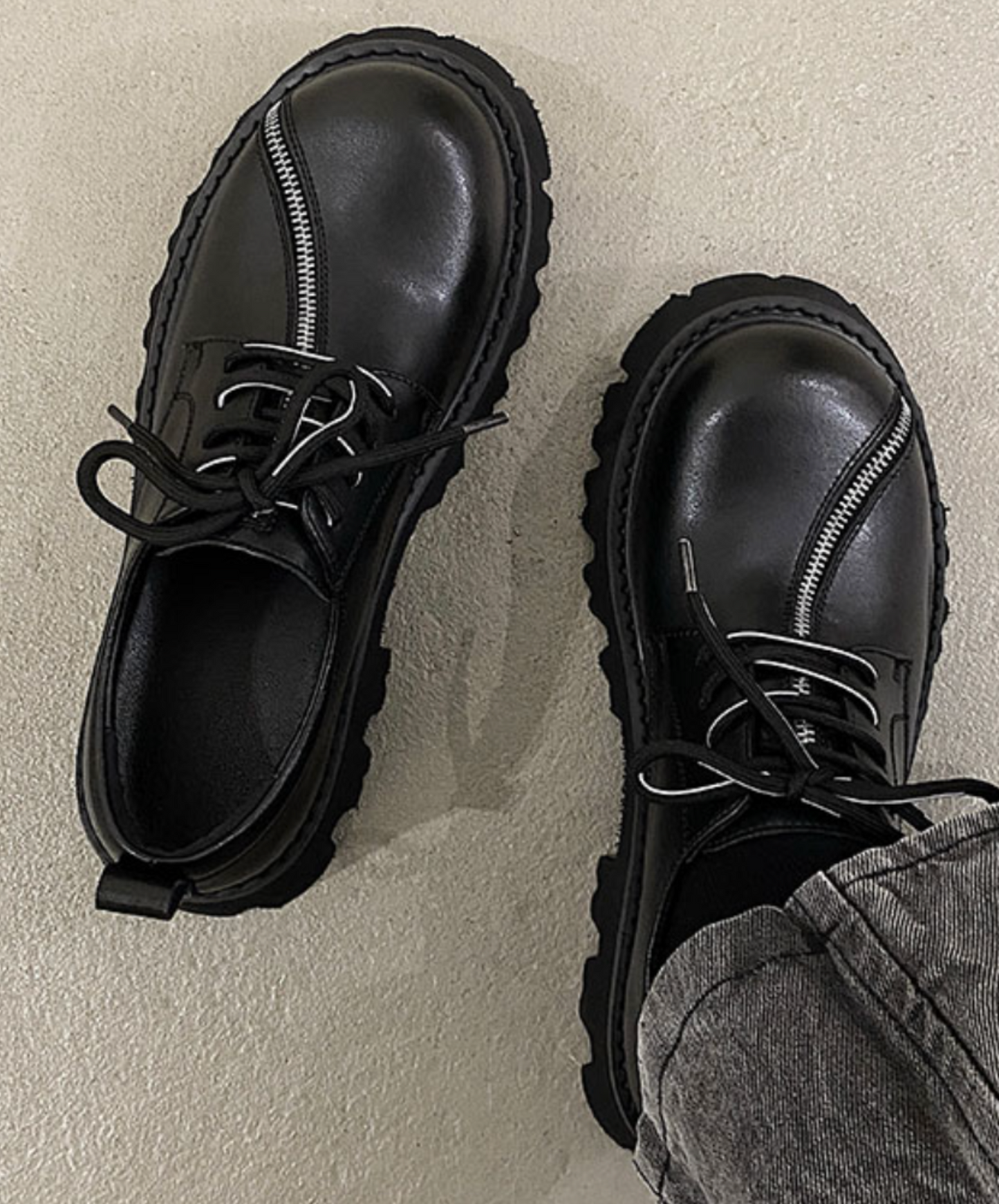 diagonal zipper design shoes EN2080