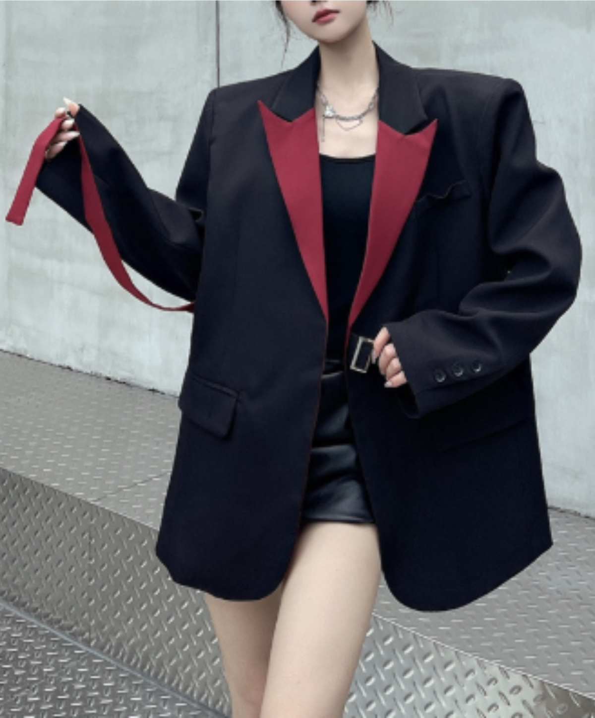 oversized fit with color-blocking jacket EN3165