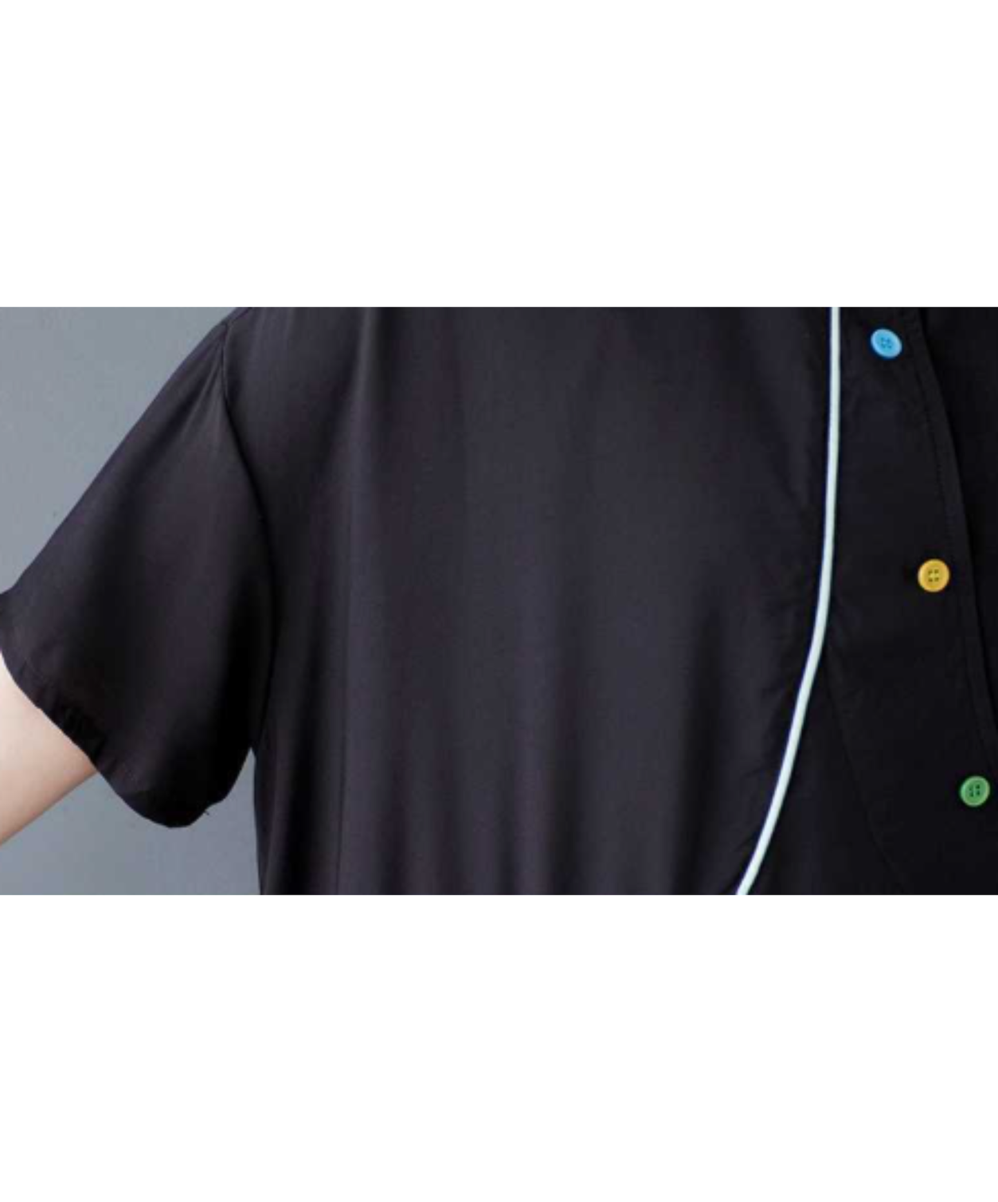 dark fake two-piece asymmetrical design long shirt EN3060