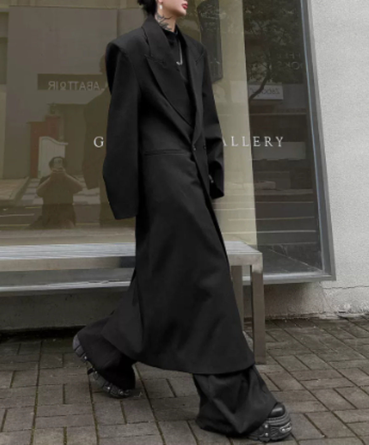 sharp peaked lapel coat EN3235