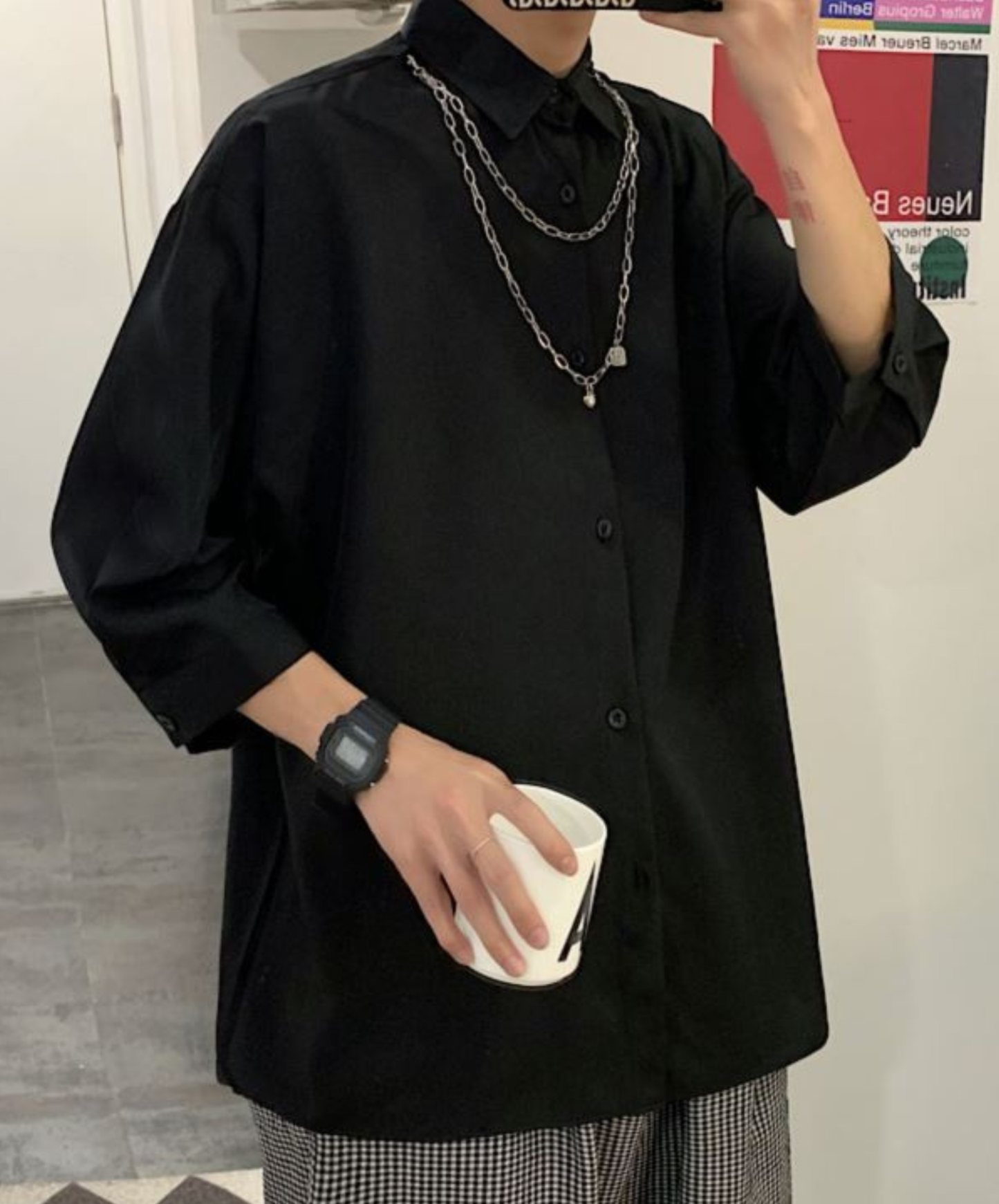 【style80】dark mode outfit set EN2536（jacket + shirt + pants set）