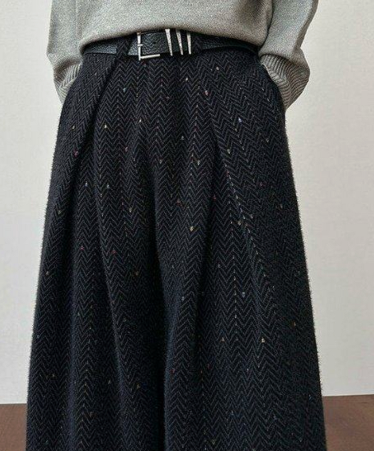 embroidery stripes wide pants EN2650