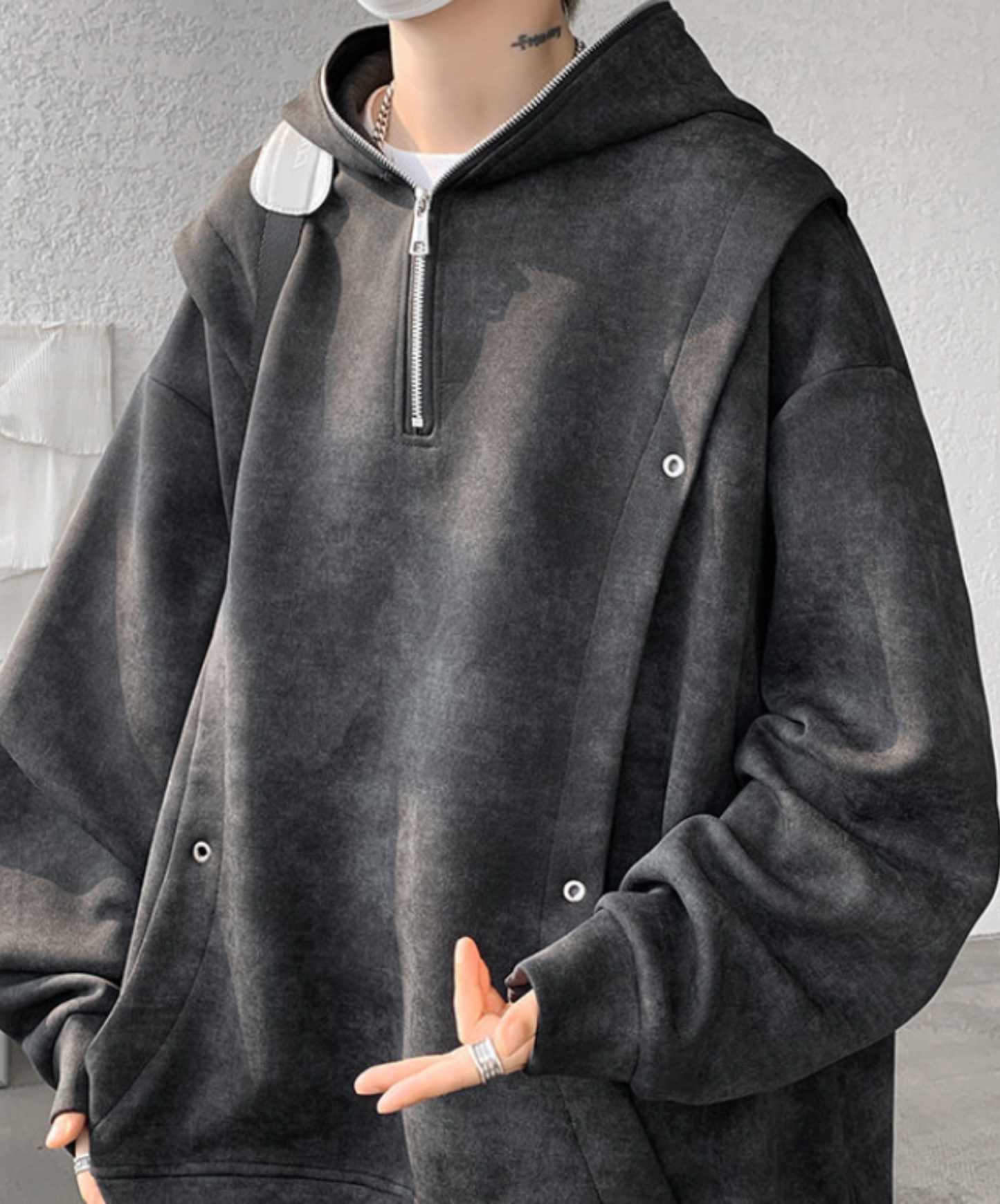 tie-dyed, thick and loose hoodie EN2744