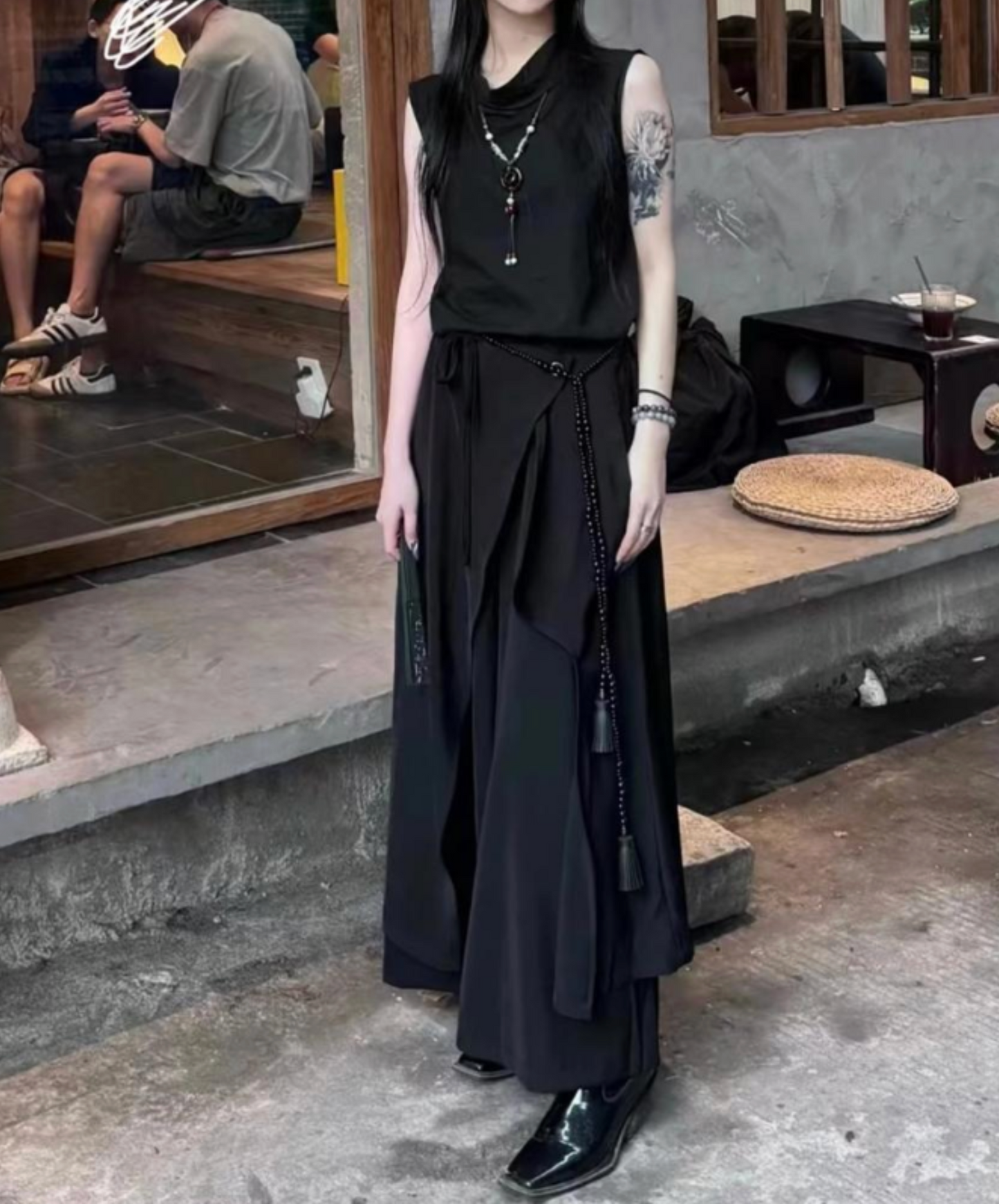 dark retro hakama pants EN2411