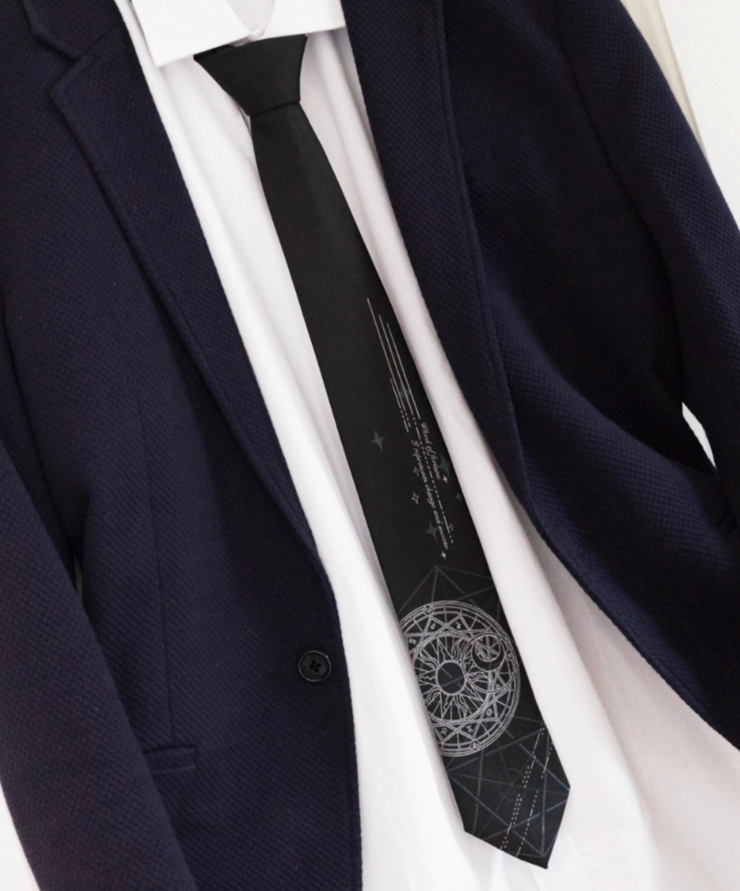 magic circle embroidery necktie EN2674