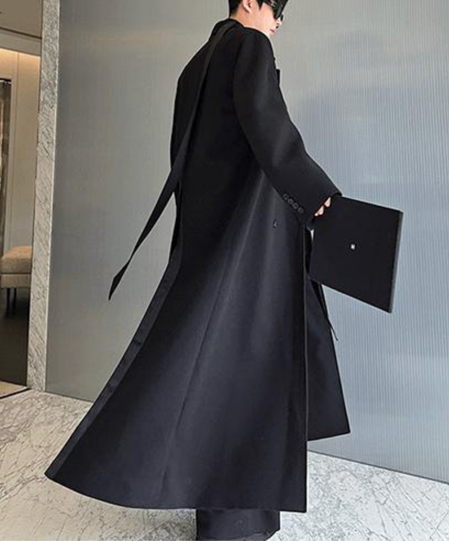 thick double-breasted long coat EN2509