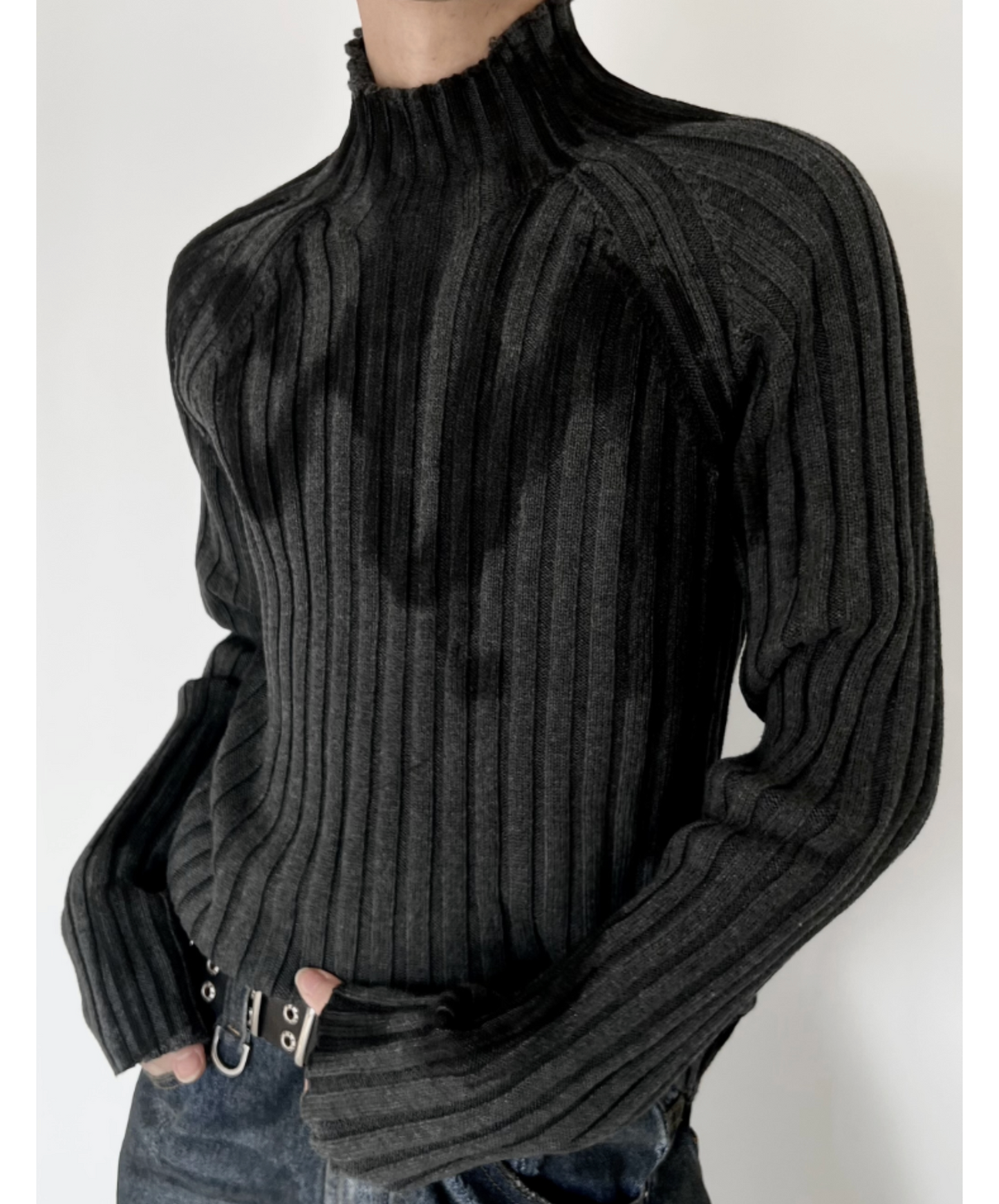 slim fit monotone gradation sweater EN2517