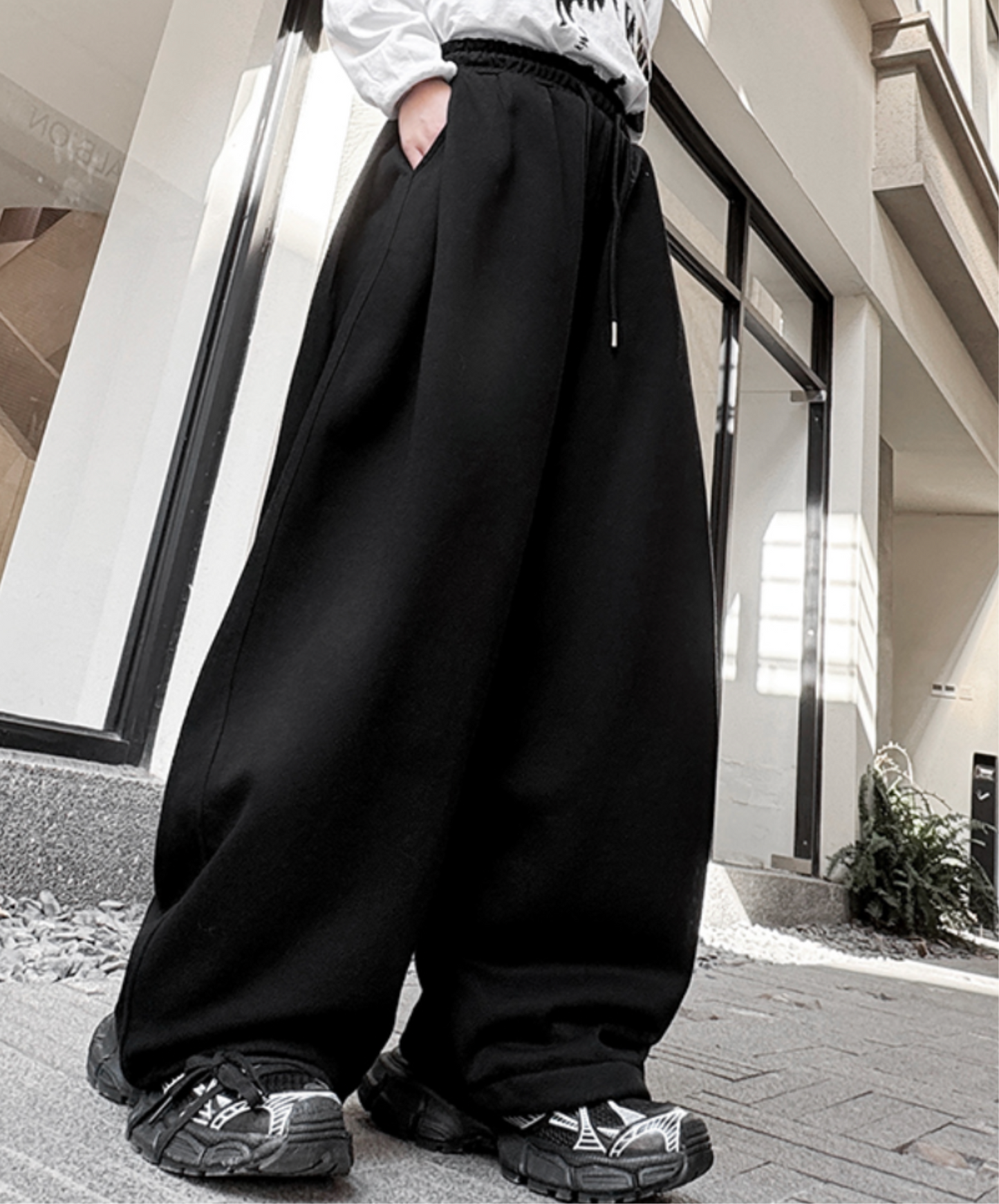 casual volume silhouette sweatshirt wide pants EN2101