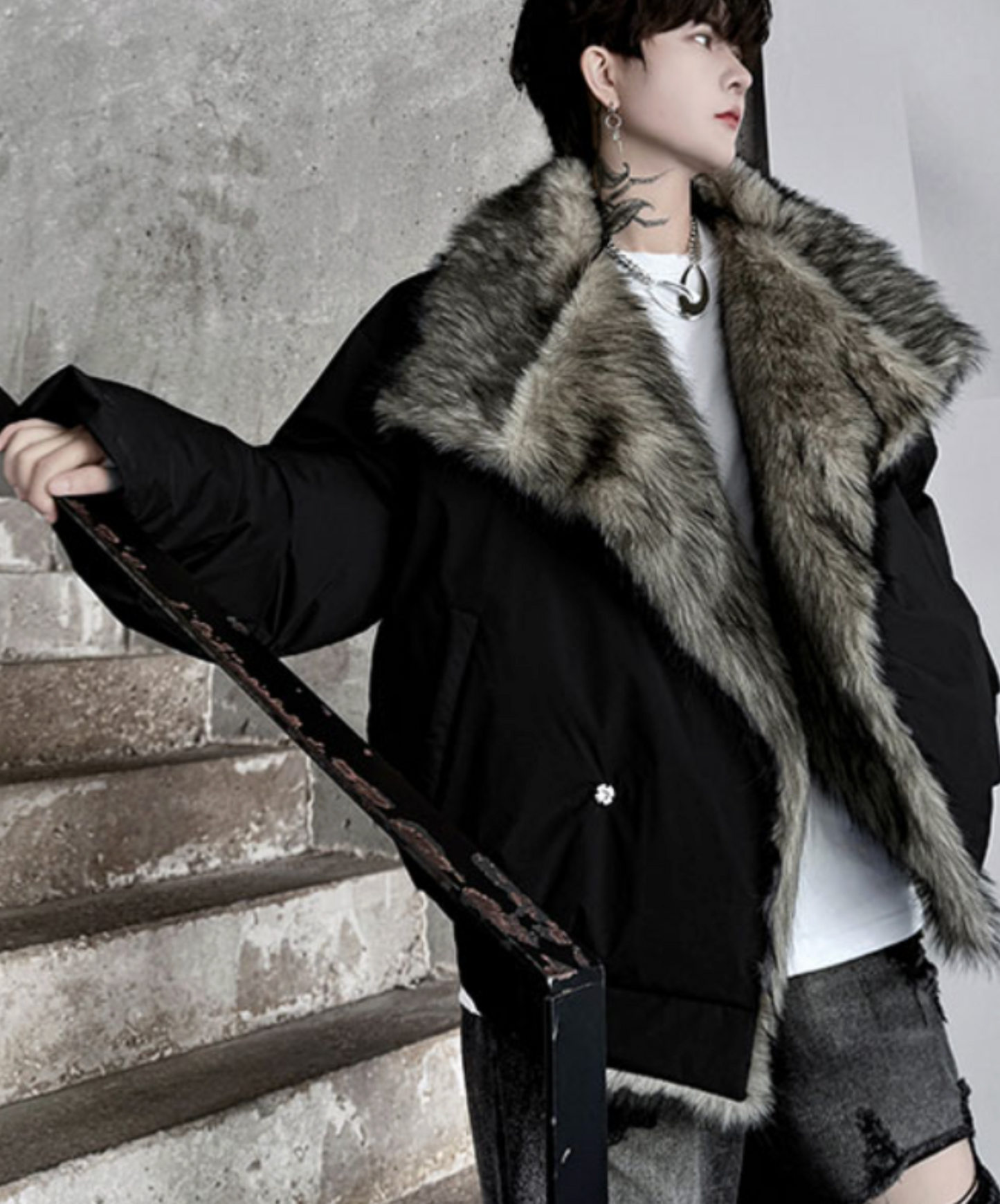 padded mink look jacket EN2594