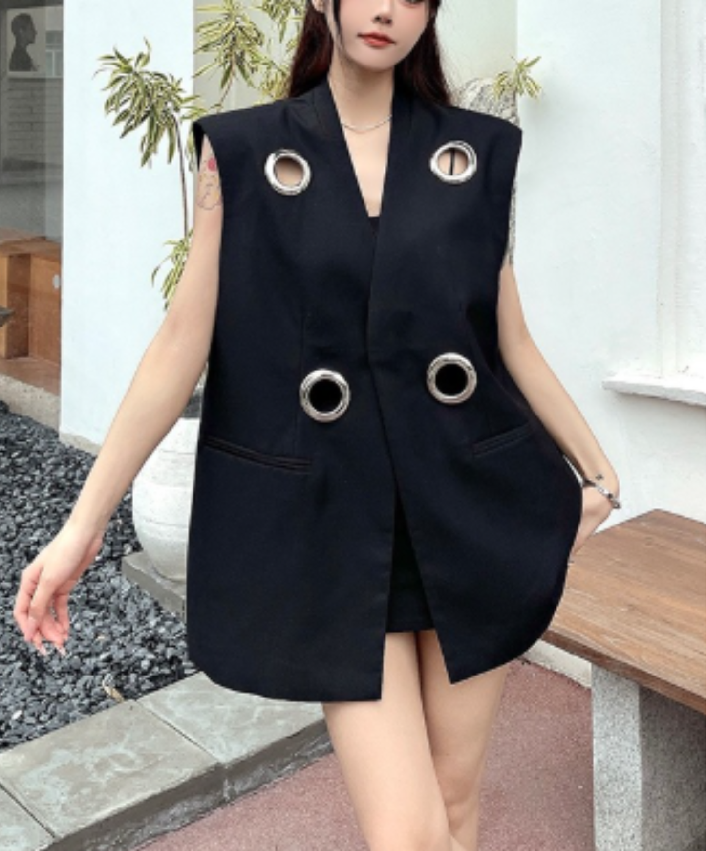 metal ring hole vest  EN3079