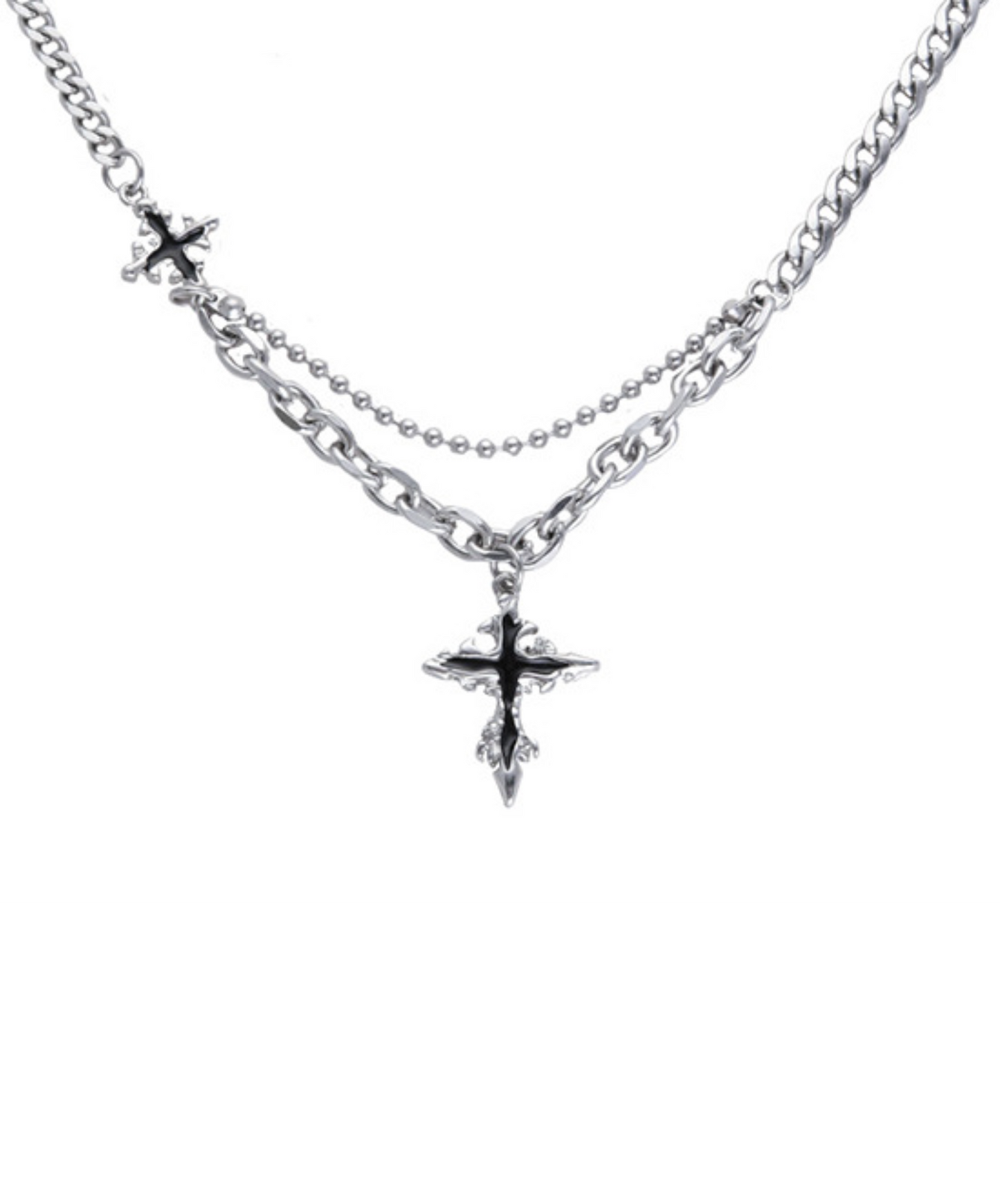 cross star silver necklace EN2463