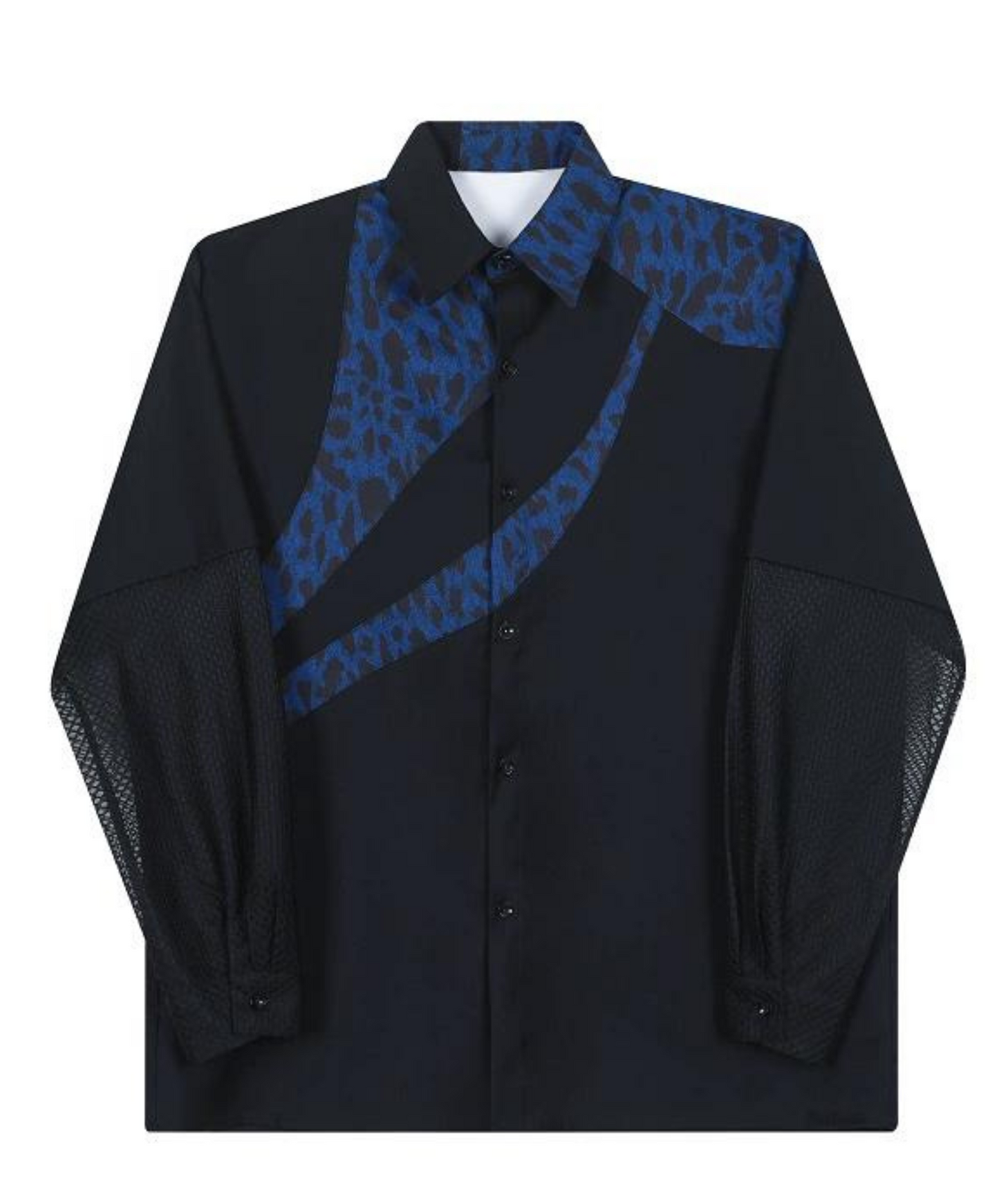 contrast color leopard shirt EN1030
