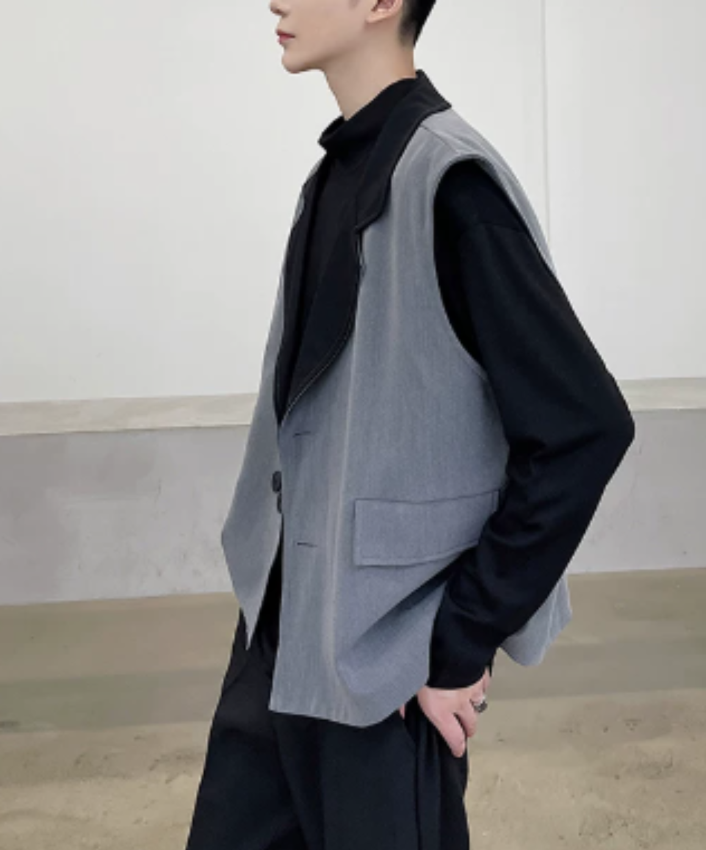retro two-tone design vest  EN2989