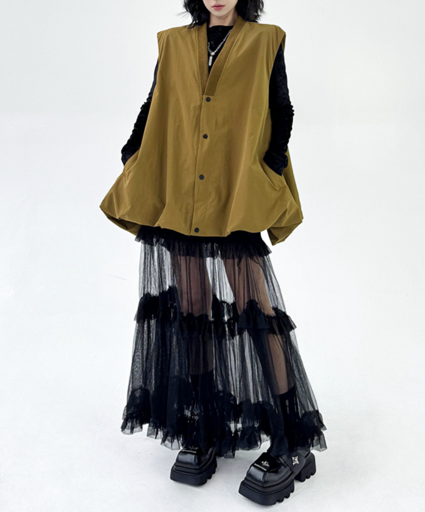 tulle tiered frills skirt EN2306