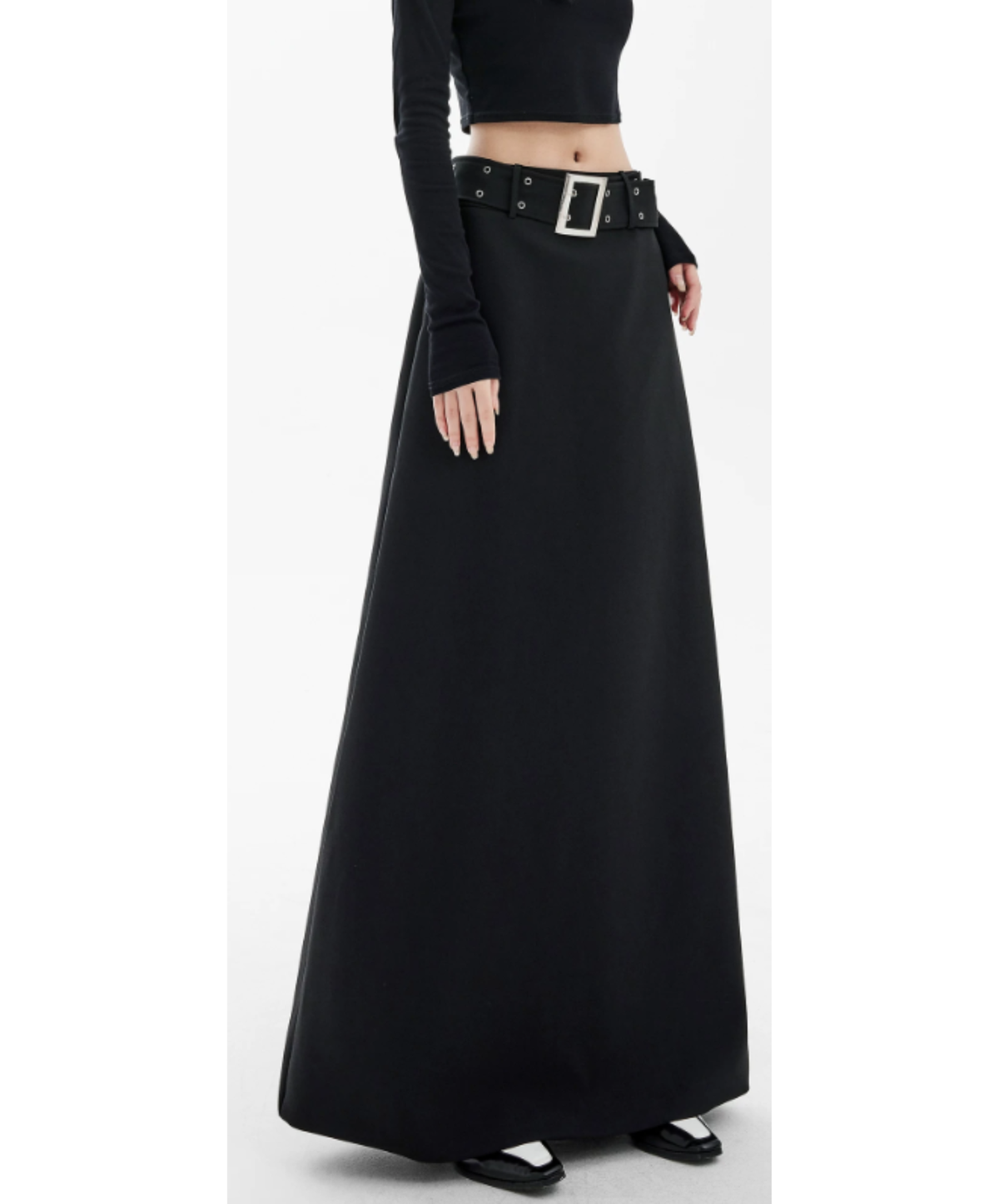 waist-defining grommet belt skirt EN3147