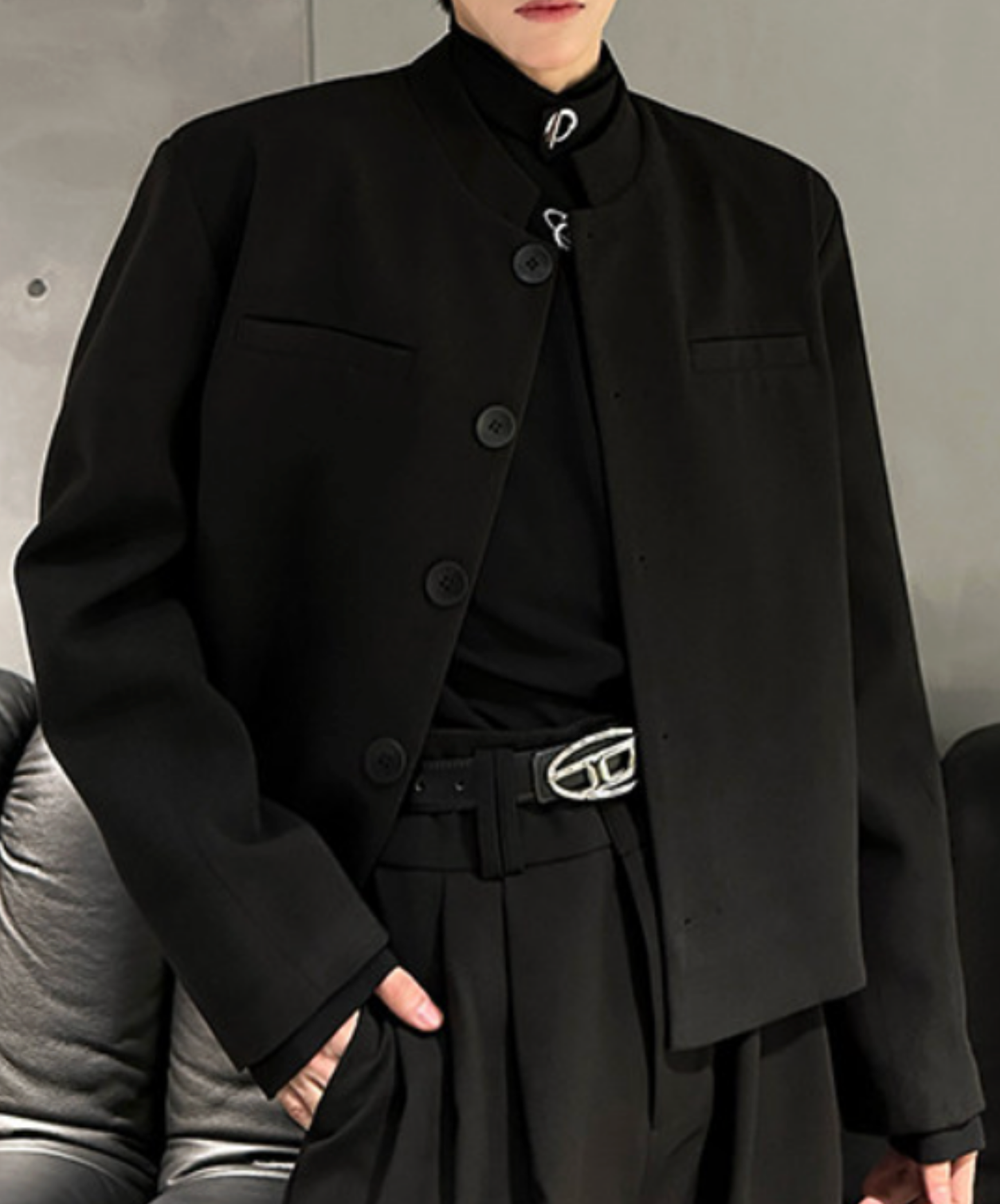 korean retro style stand collar jacket EN2684