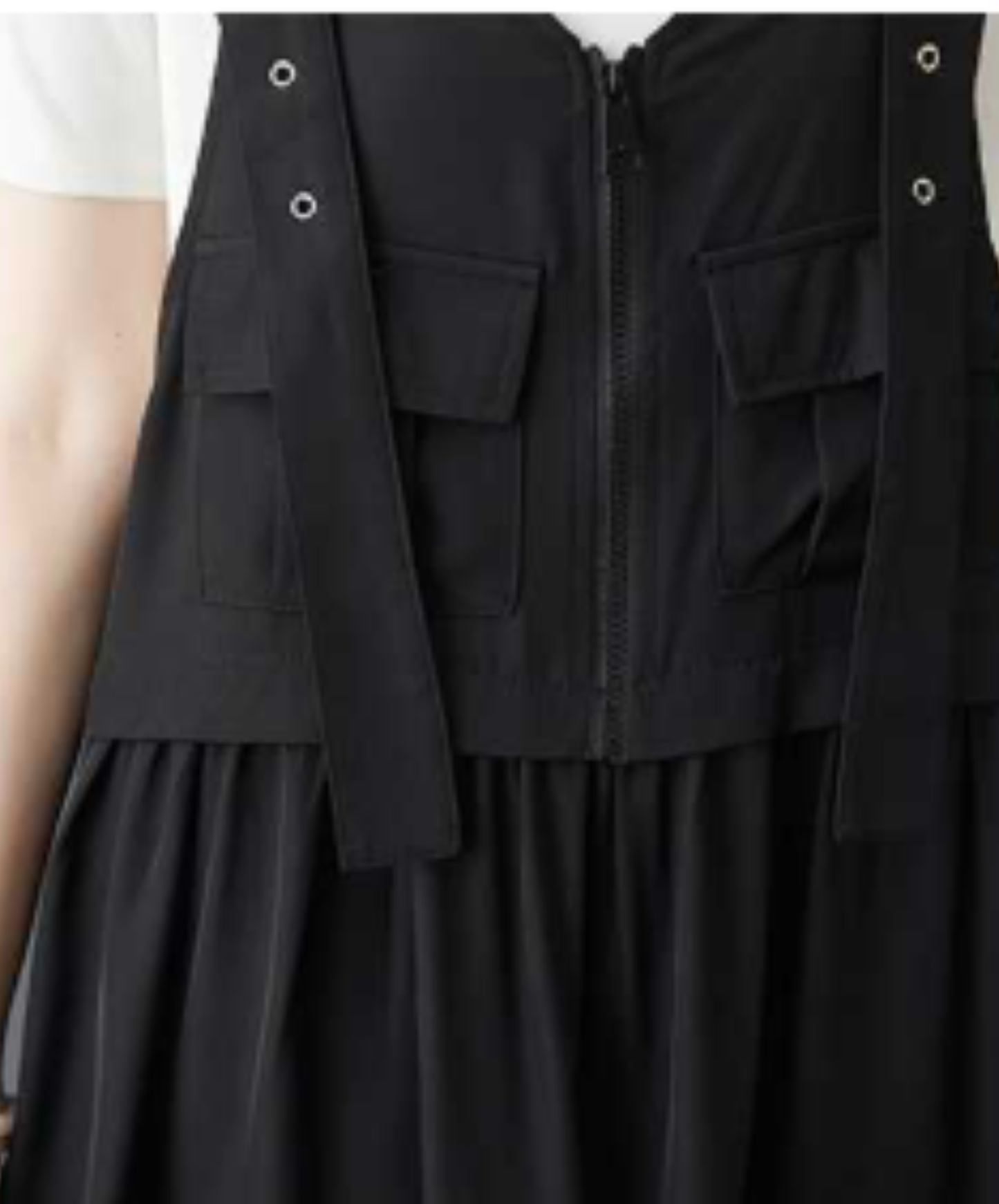 dark a-line suspender dress overalls EN3049