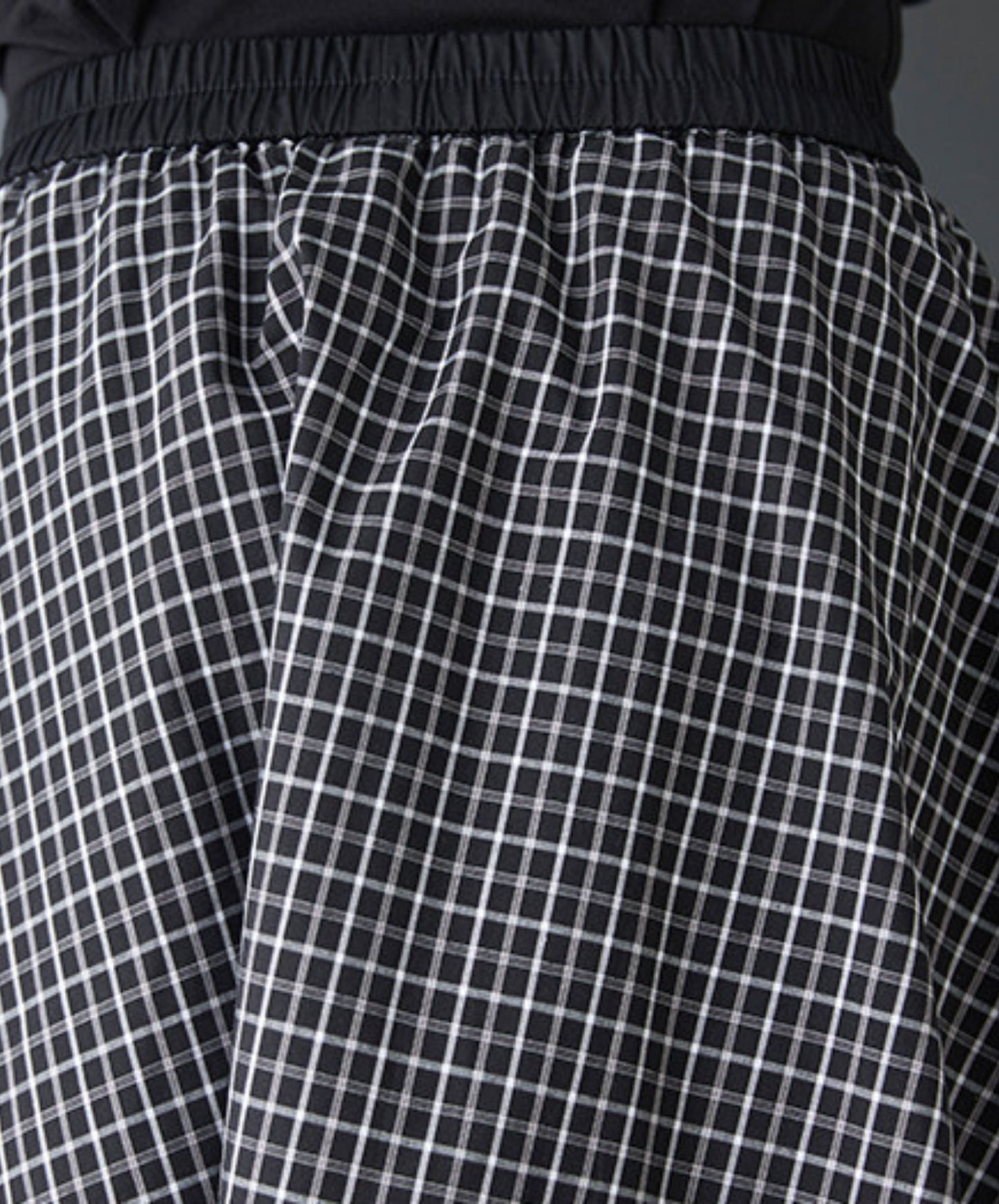 dark fake two-piece checkered flare wide pants EN2767