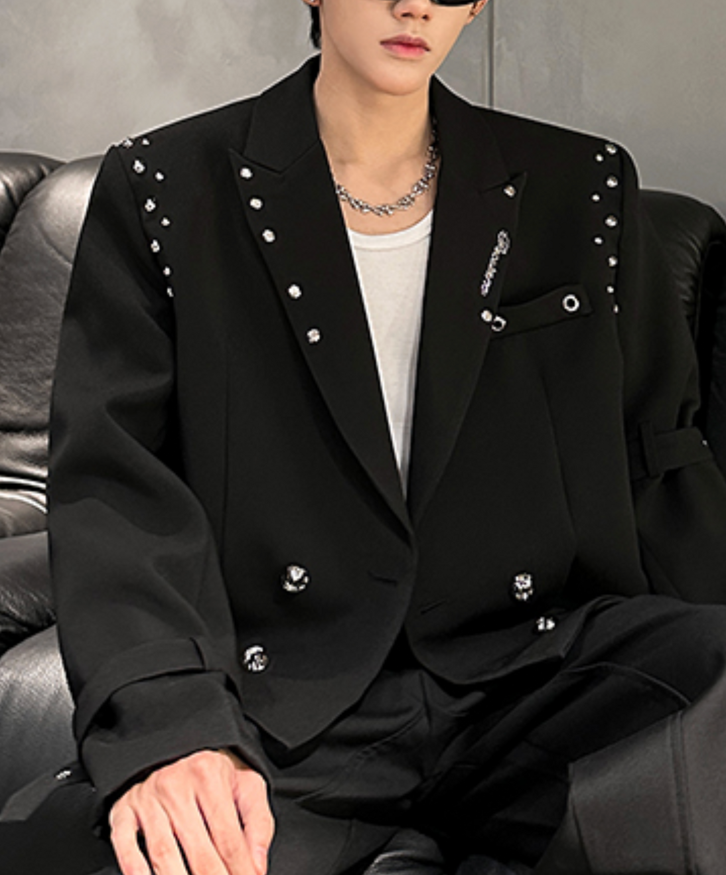 metal rivet decoration jacket EN2490