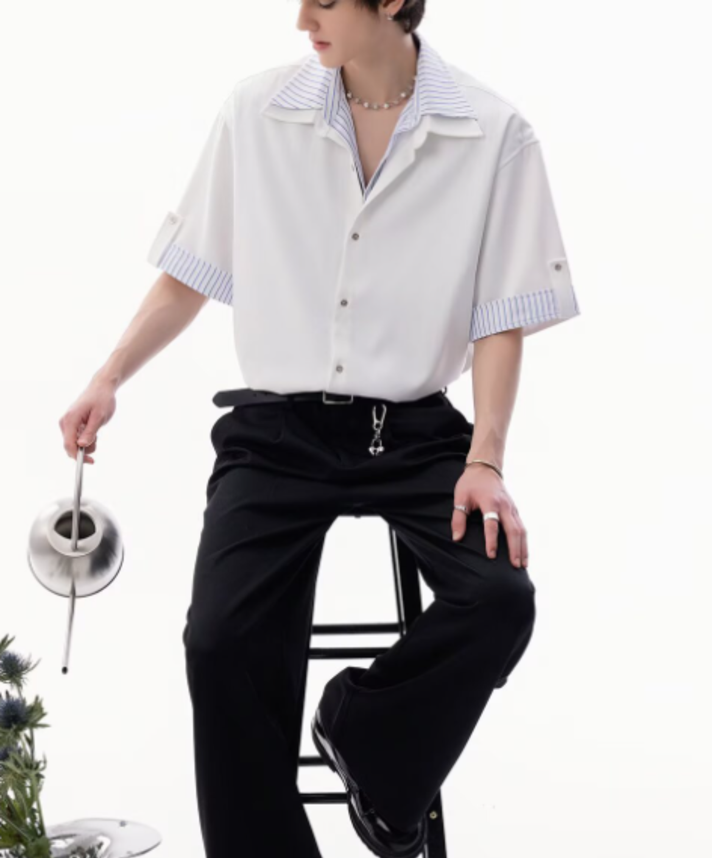 two-piece design stripe shirt EN2971