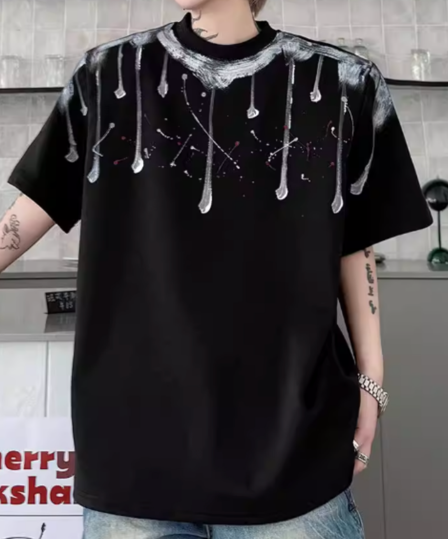splatter print short-sleeved t-shirt EN2823