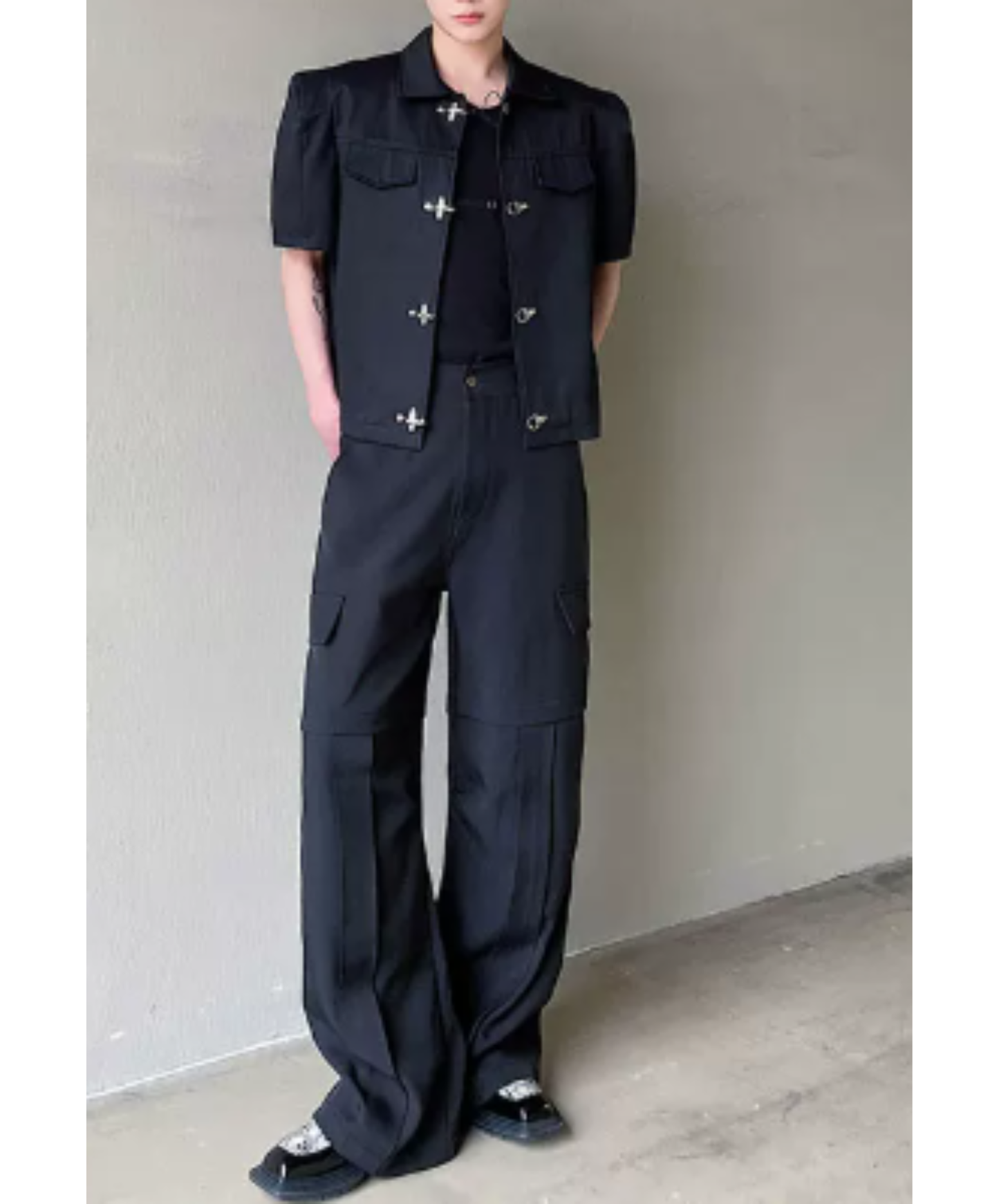 airplane button slim shirt EN2899