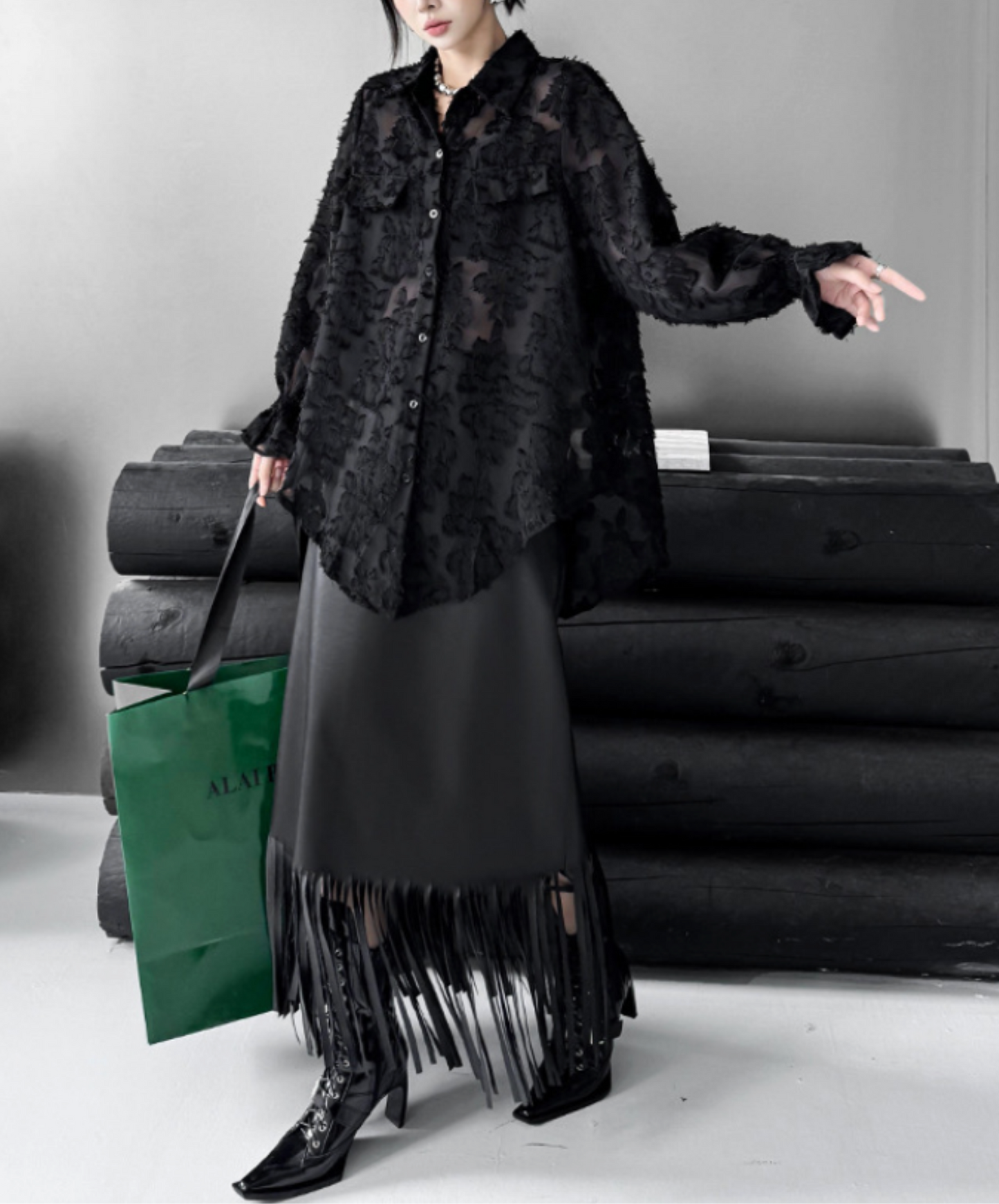 european style 3d floral pattern shirt EN2713