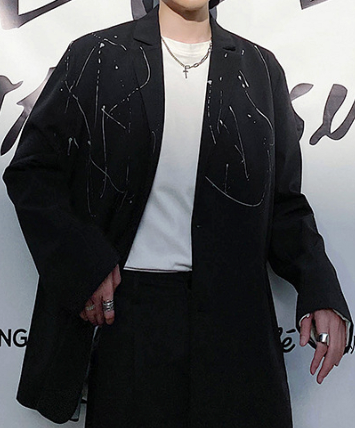 Irregular doodle design jacket EN2405