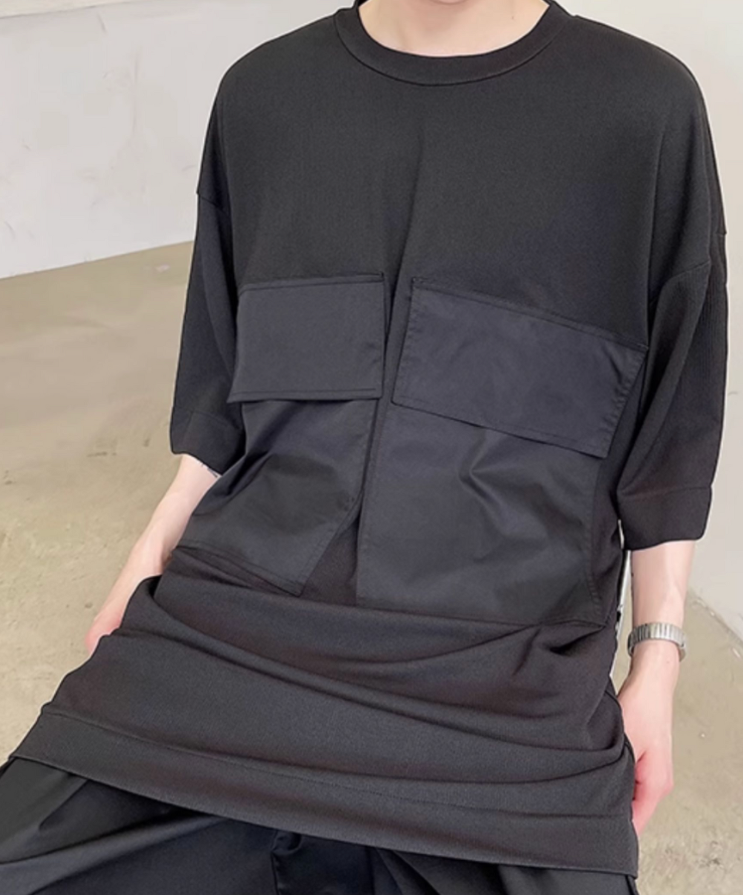 super big pocket long t-shirt EN2110