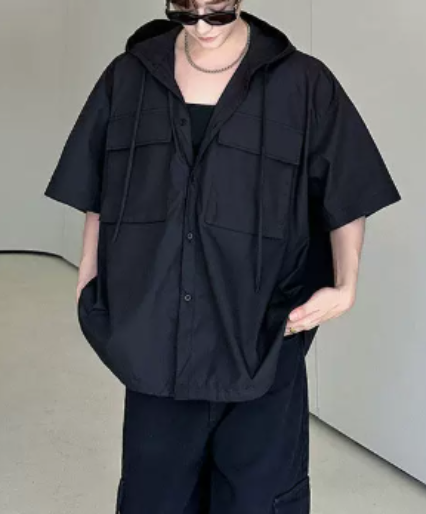 hooded oversized shirt EN2943